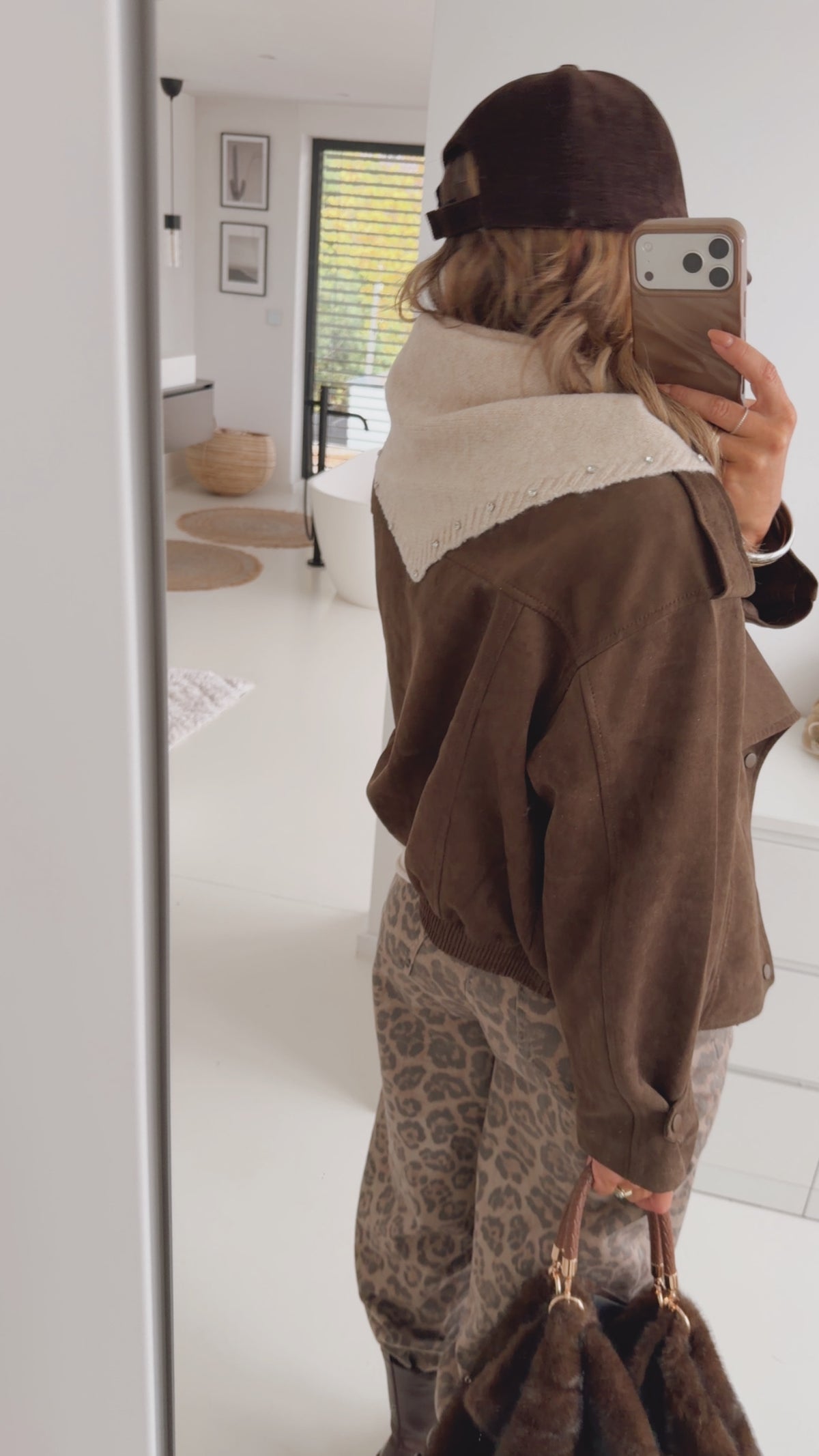 Midi Jacke Sued Optik