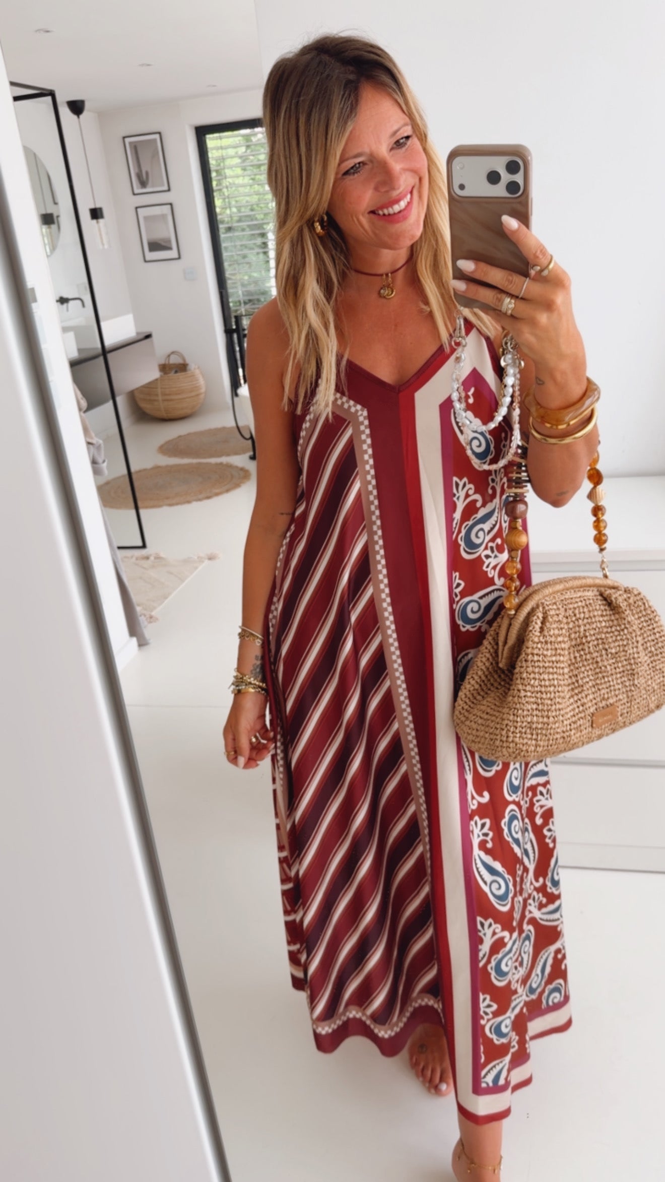 Long Tuch Kleid Pattern Mix