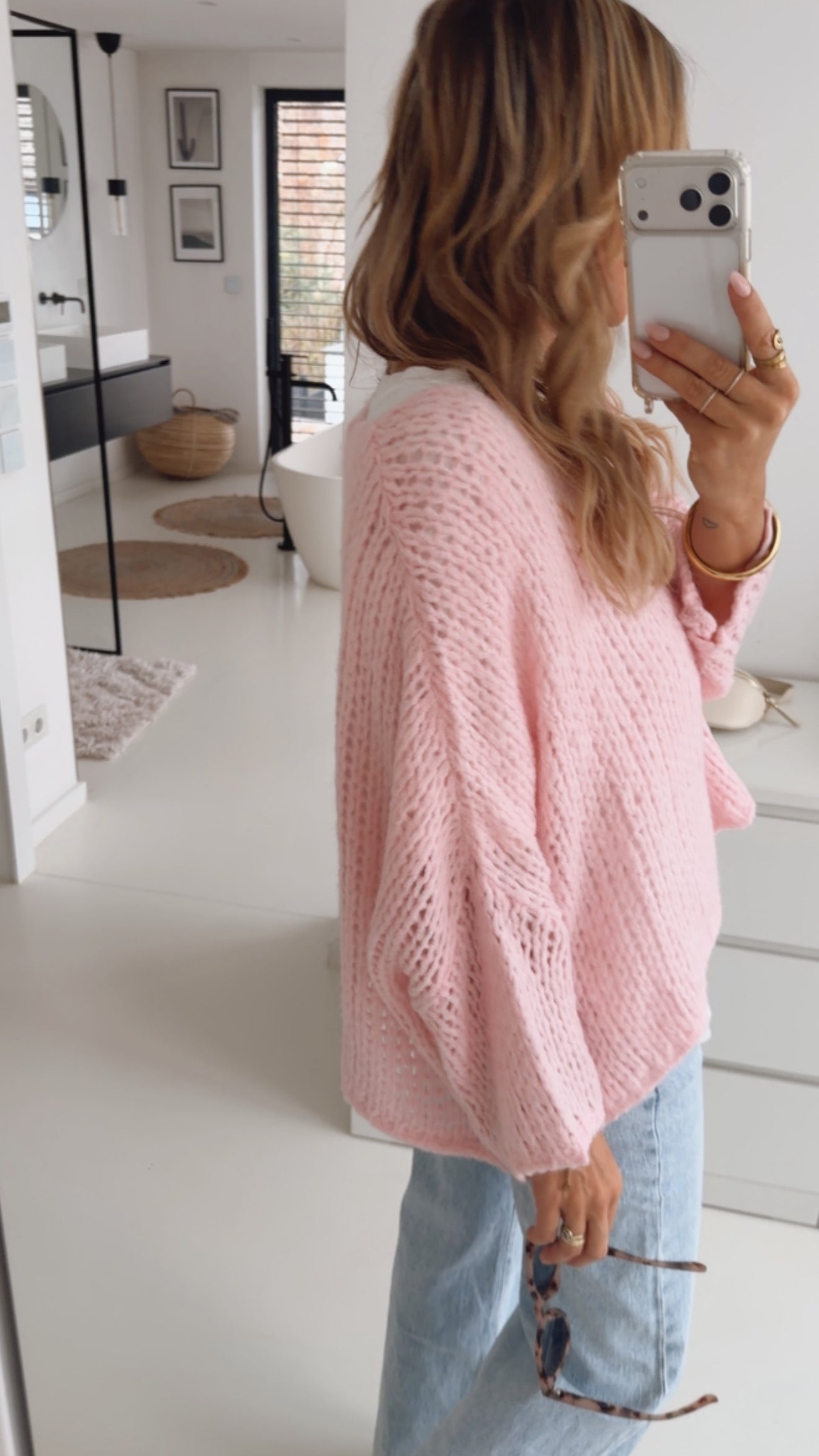 Oversize Grobstrick Pulli Loose
