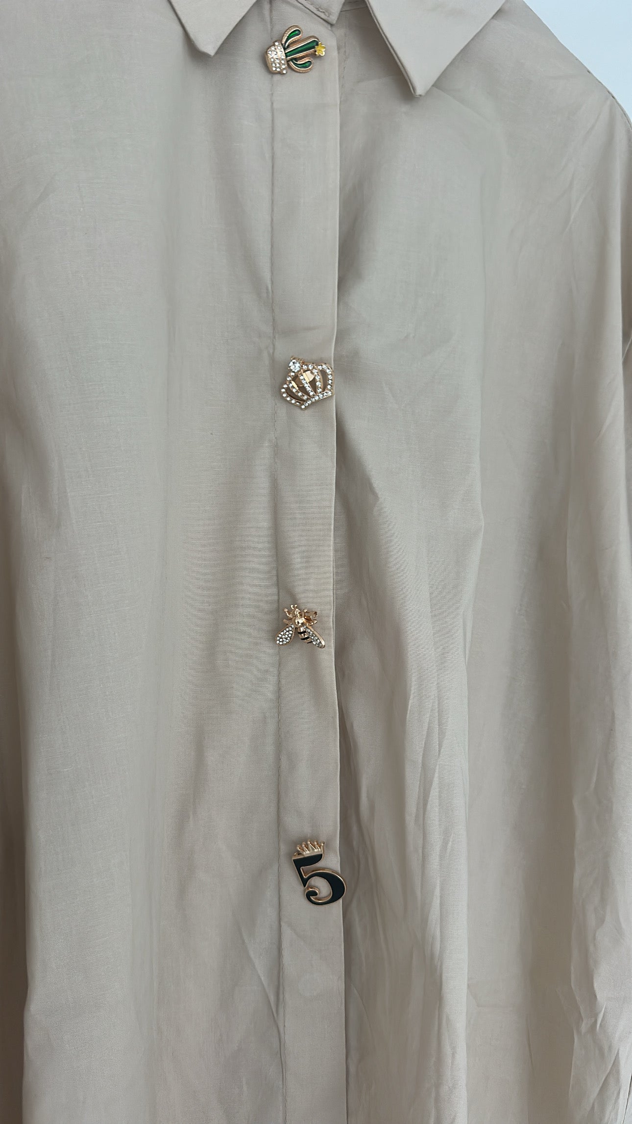 Hemd Bluse Statement Buttons