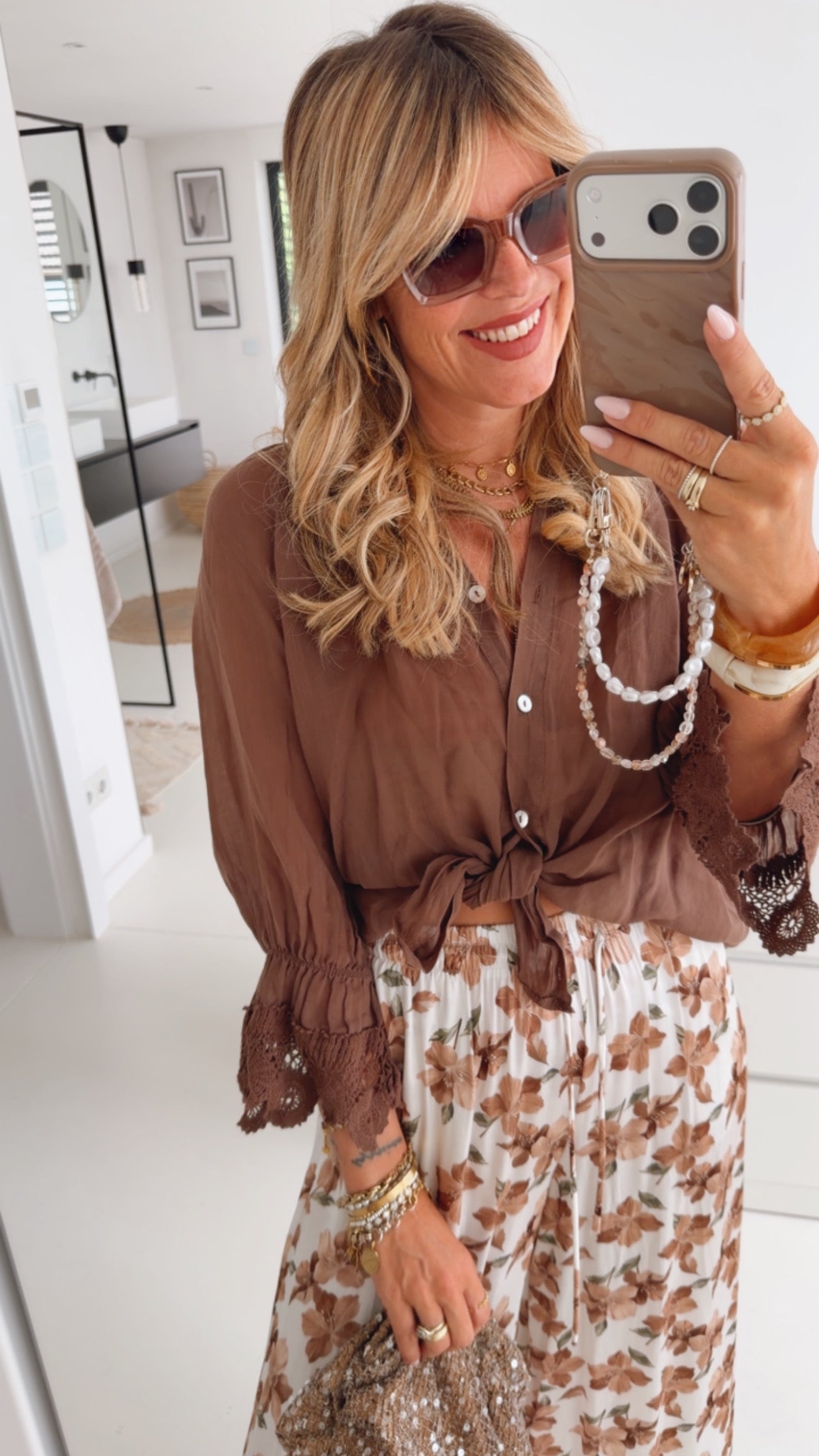 Bluse Transparent mit Lace Detail