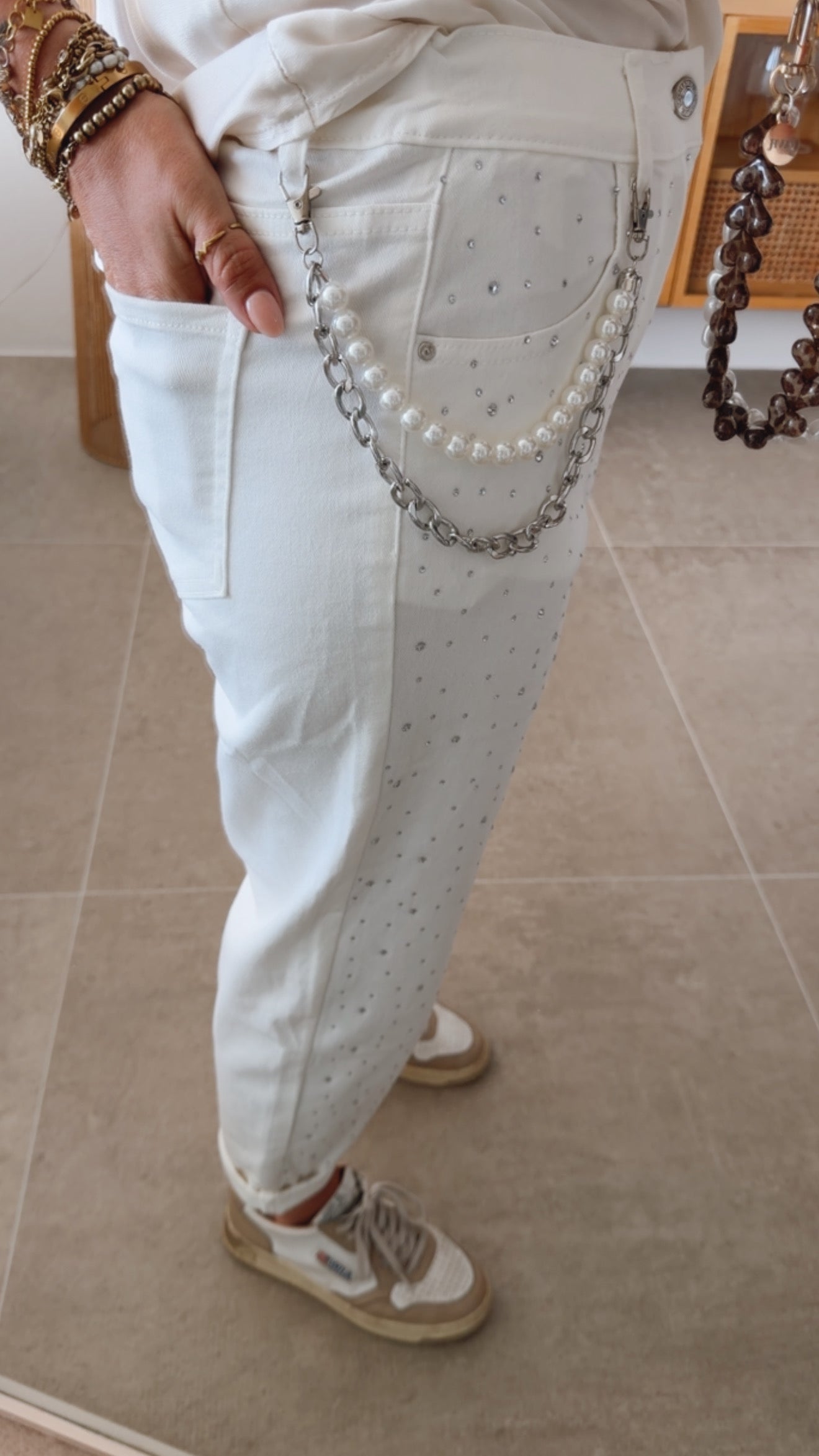 Mom Style Jeans Chain & Sparkle