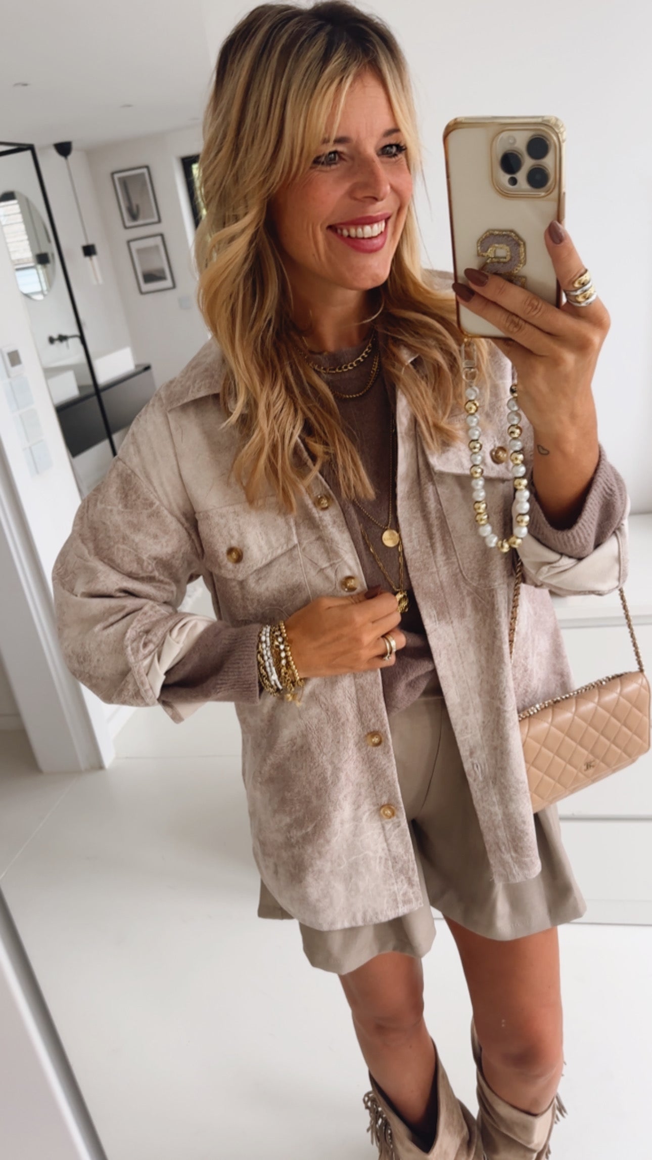 Hemdbluse Lederoptik
