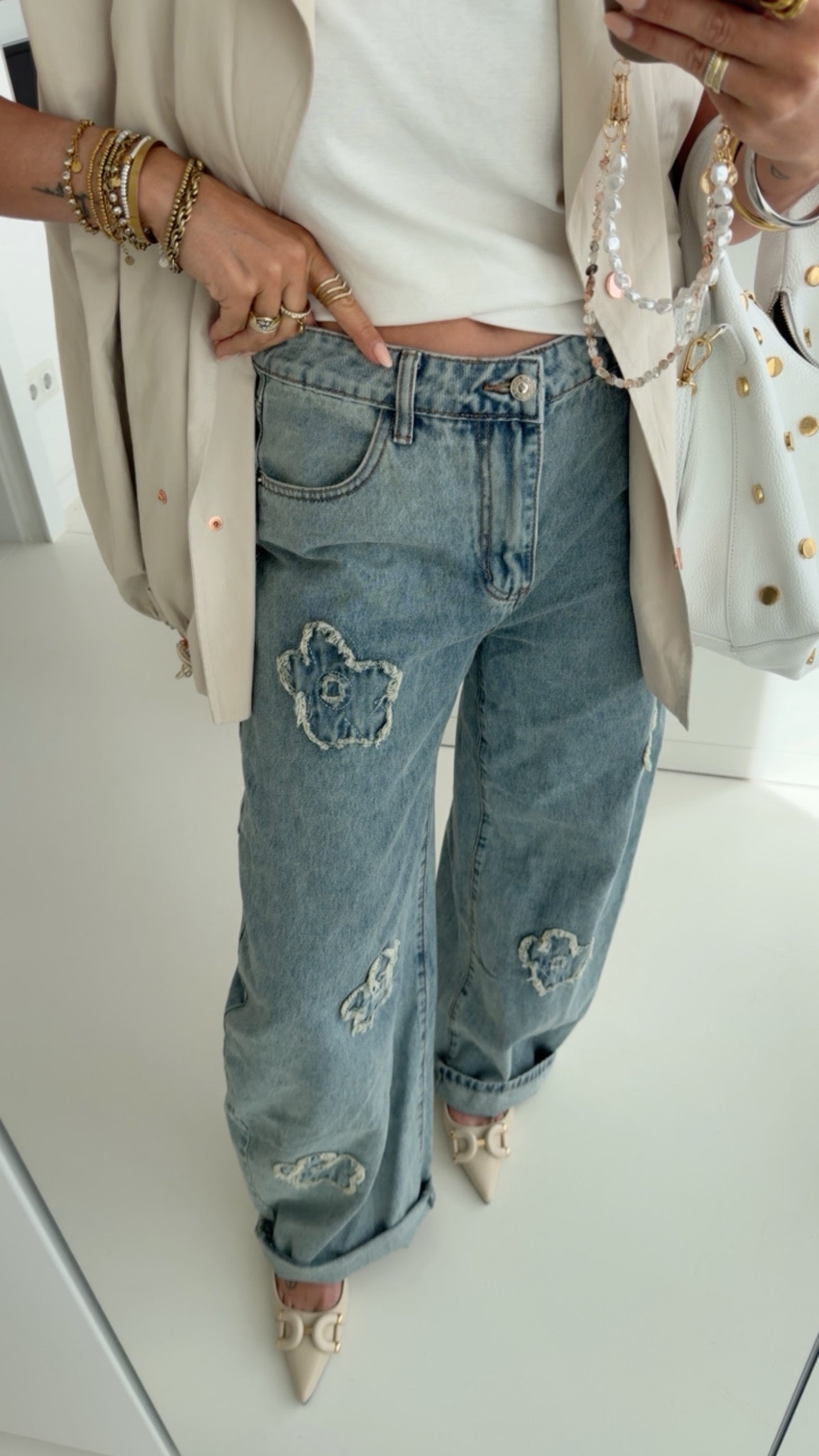 Jeans Blumen Detail