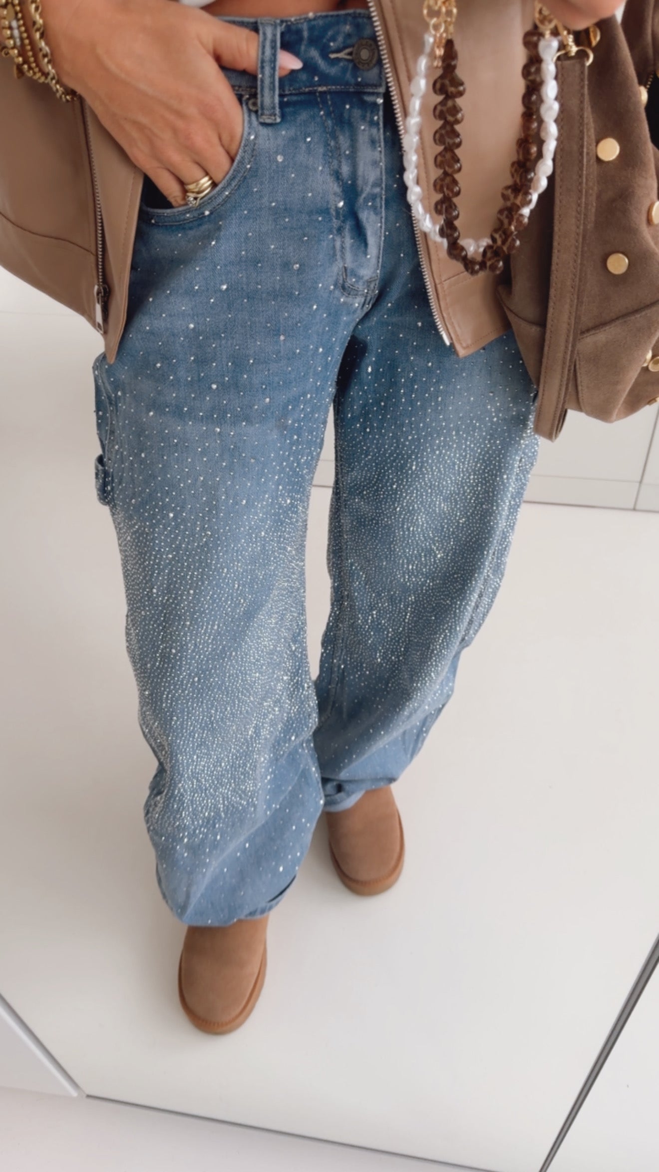 Jeans Barrel Addition mit Glitter