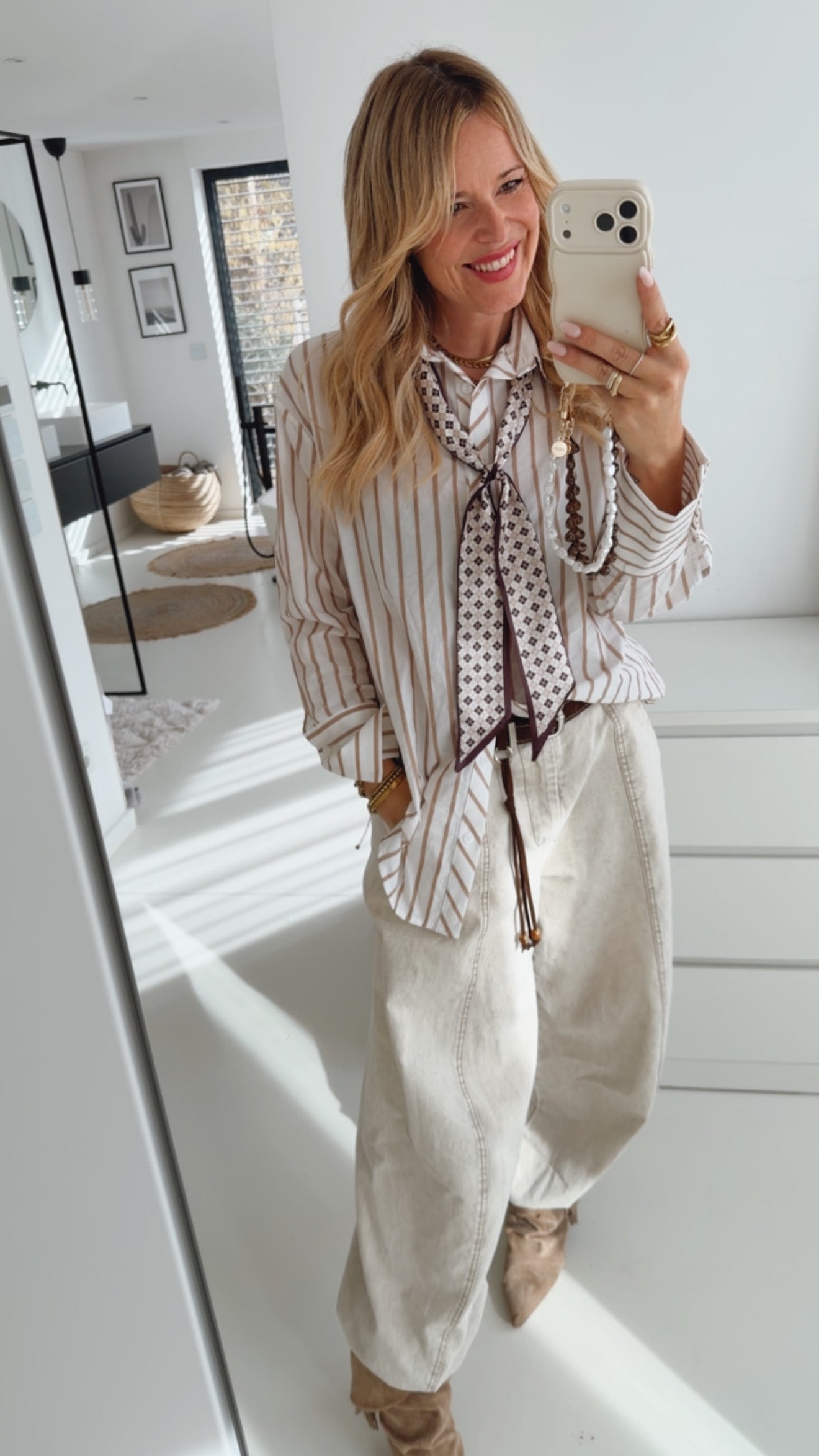 Hemd Bluse Neck Tie Stripes