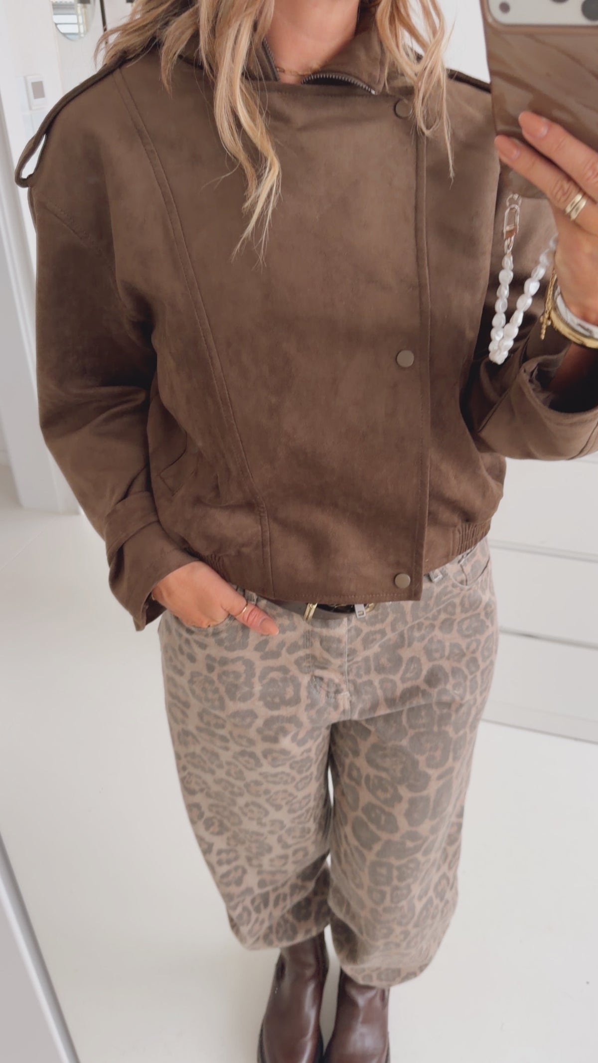 Midi Jacke Sued Optik