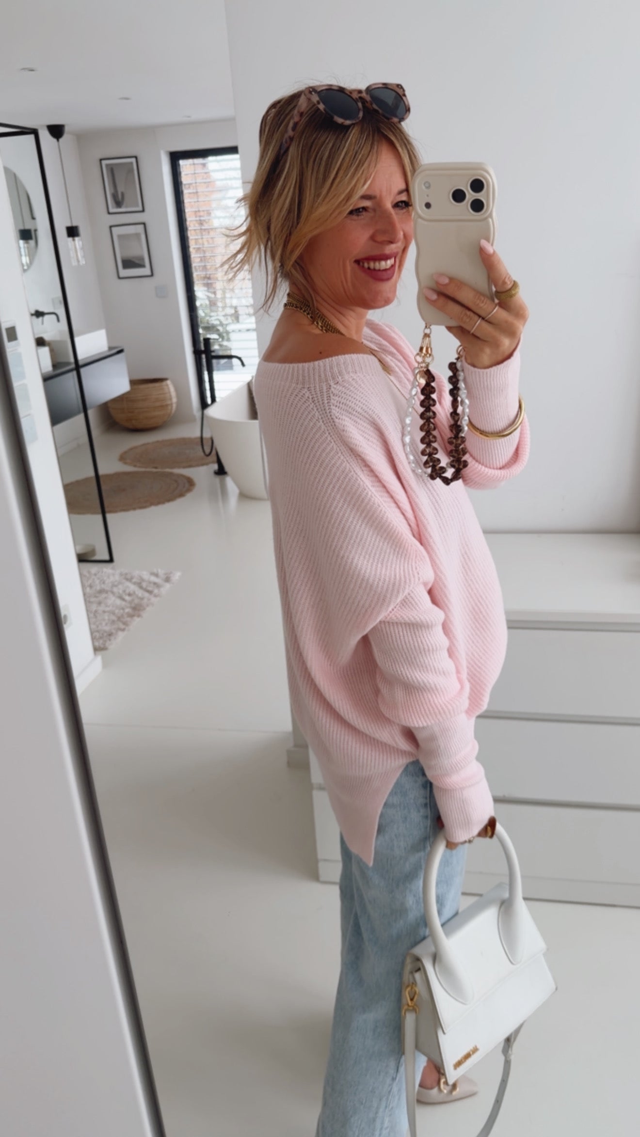 Ribbed Strick Pulli Umschlagarm