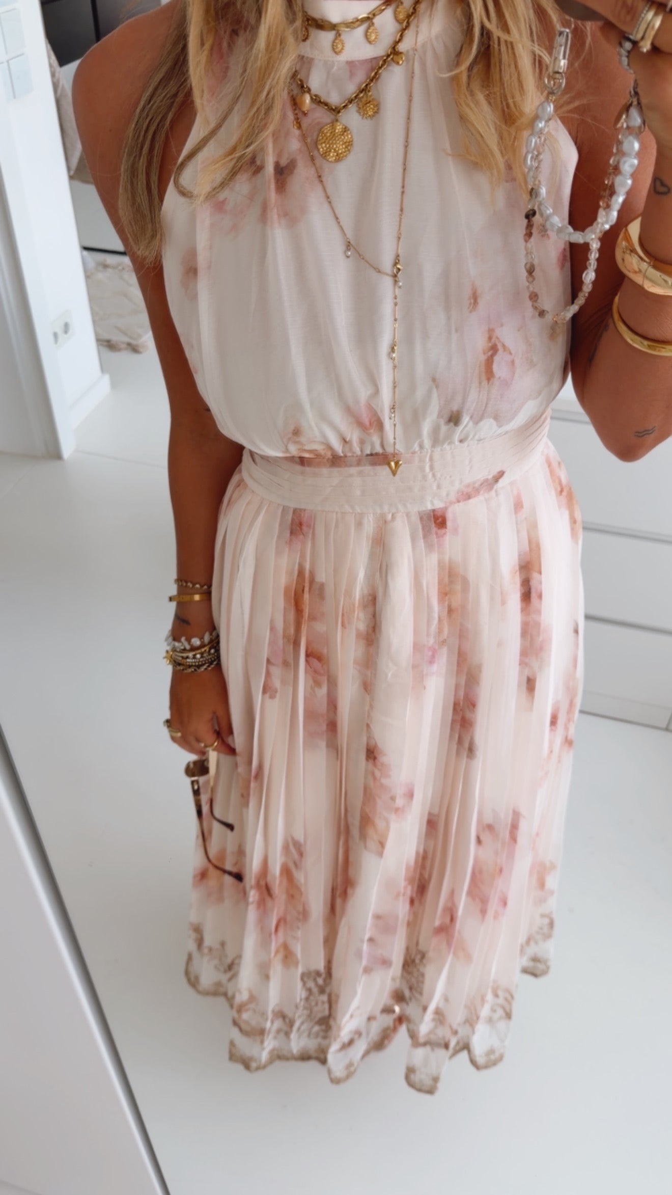 High Neck Kleid Watercolor