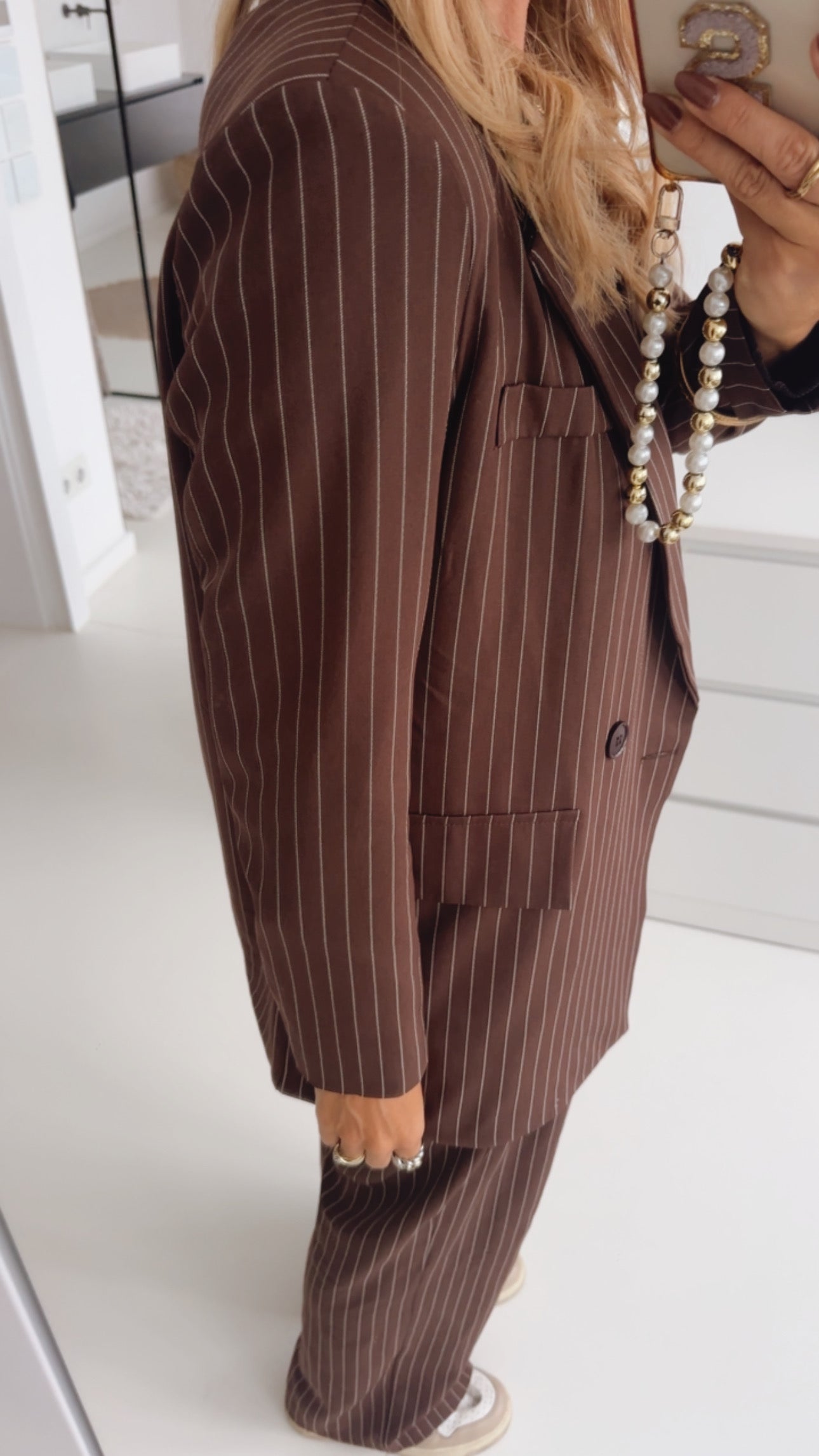 Long Blazer Fine Pin Stripes