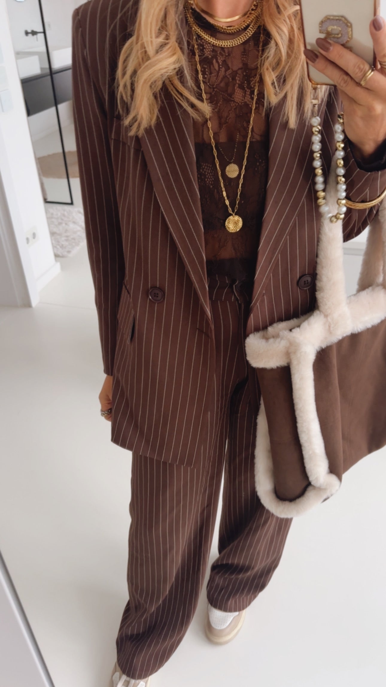 Long Blazer Fine Pin Stripes