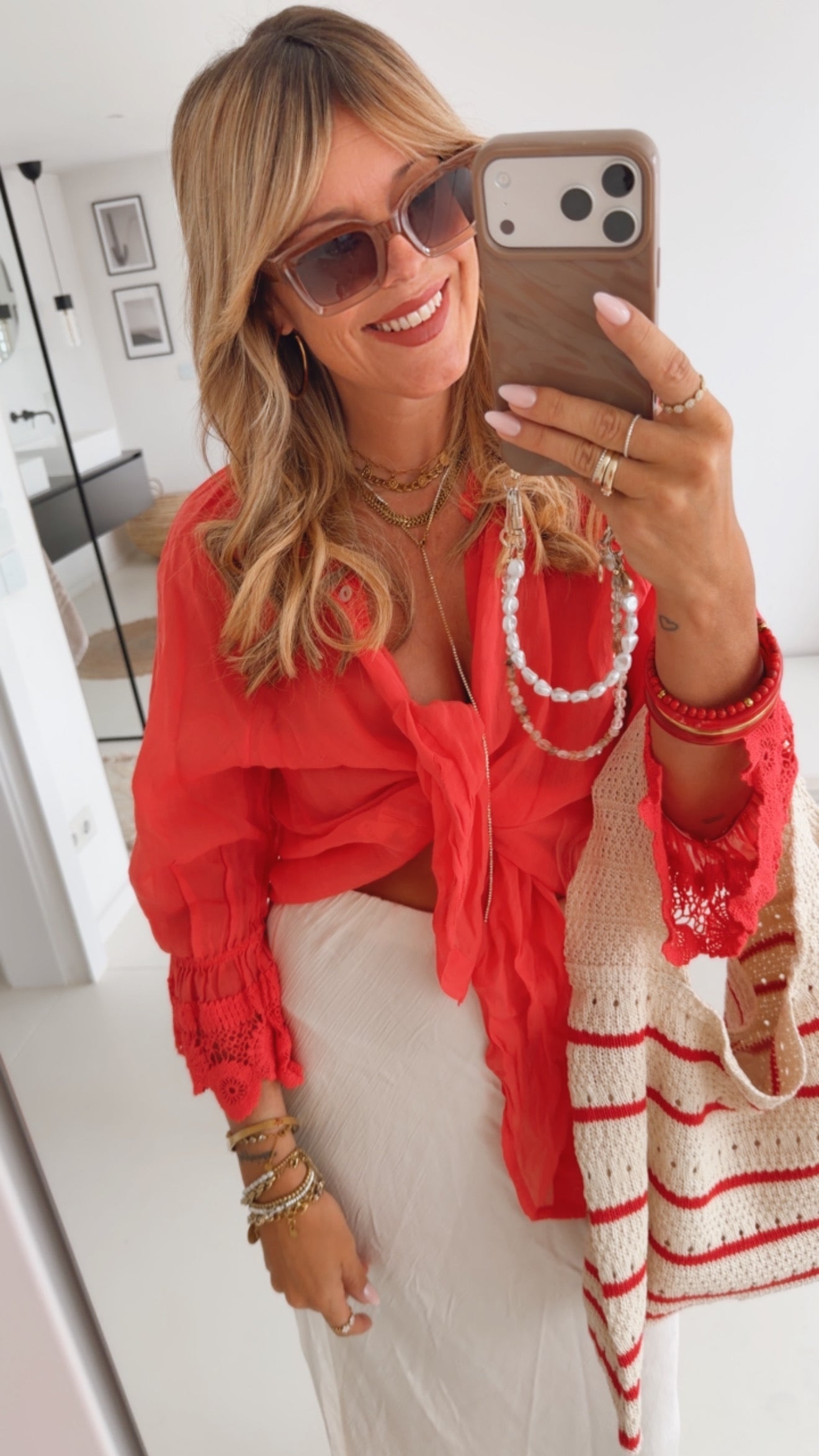 Bluse Transparent mit Lace Detail