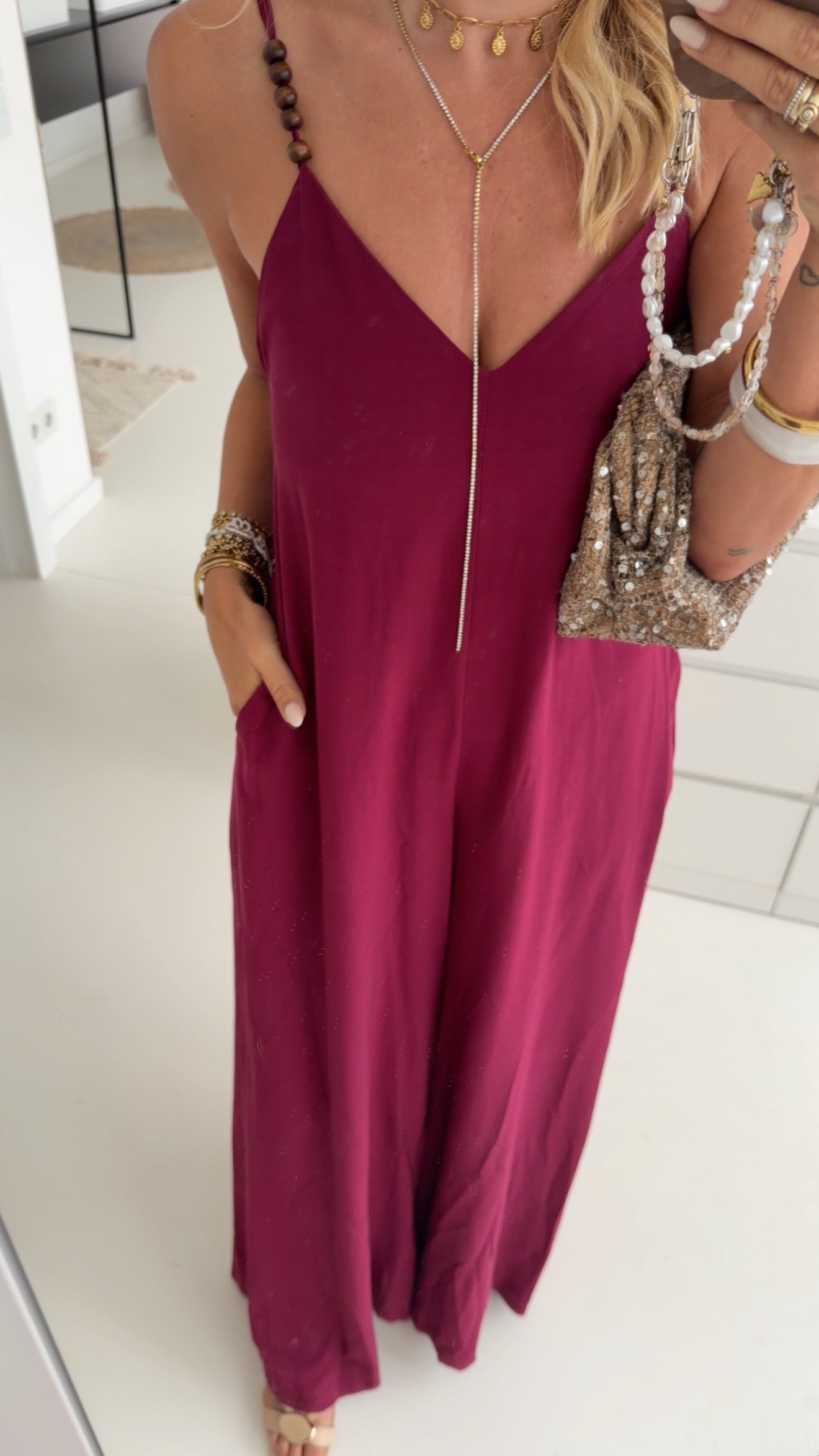 Jumpsuit Wood Pearls