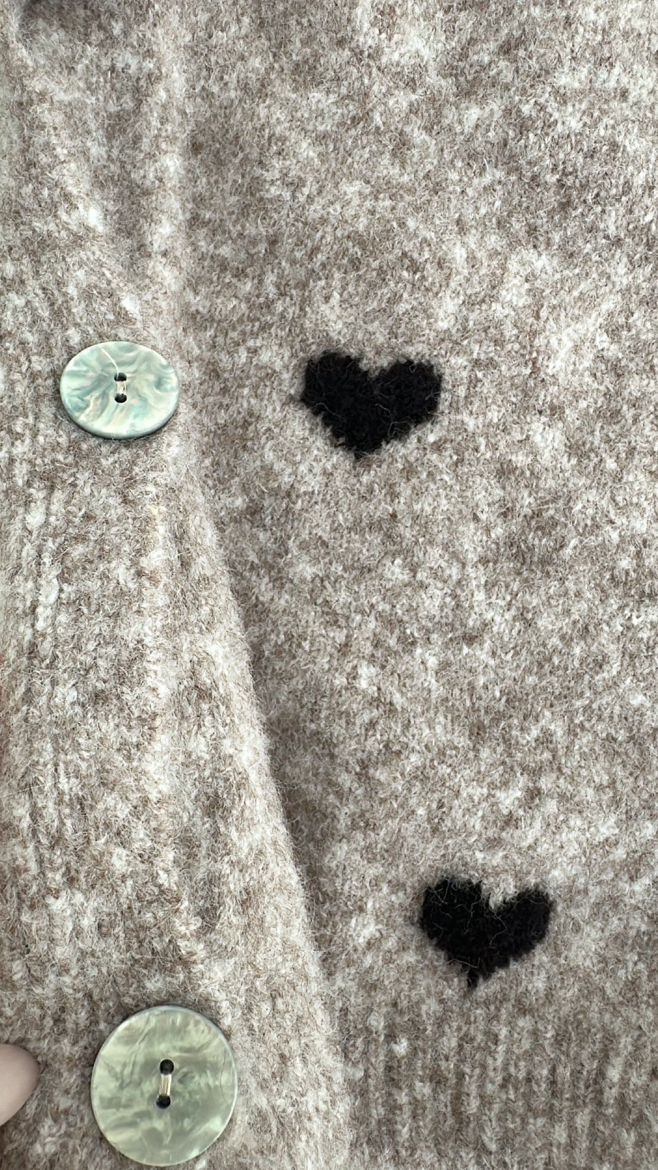 Strick Jacke Little Hearts Dreiviertel Arm