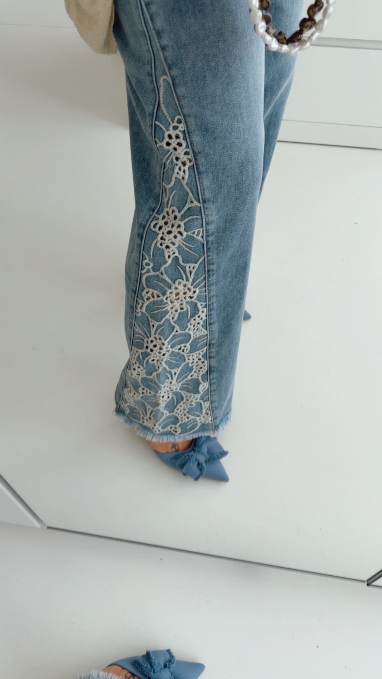 Jeans Side Flowers
