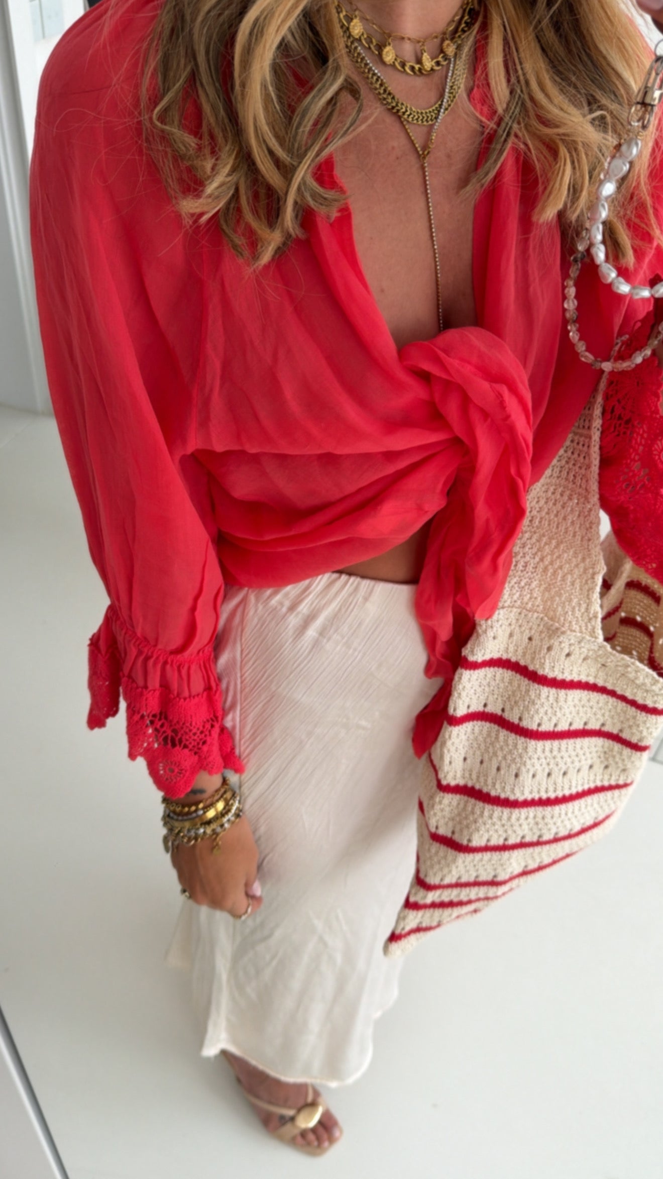 Bluse Transparent mit Lace Detail