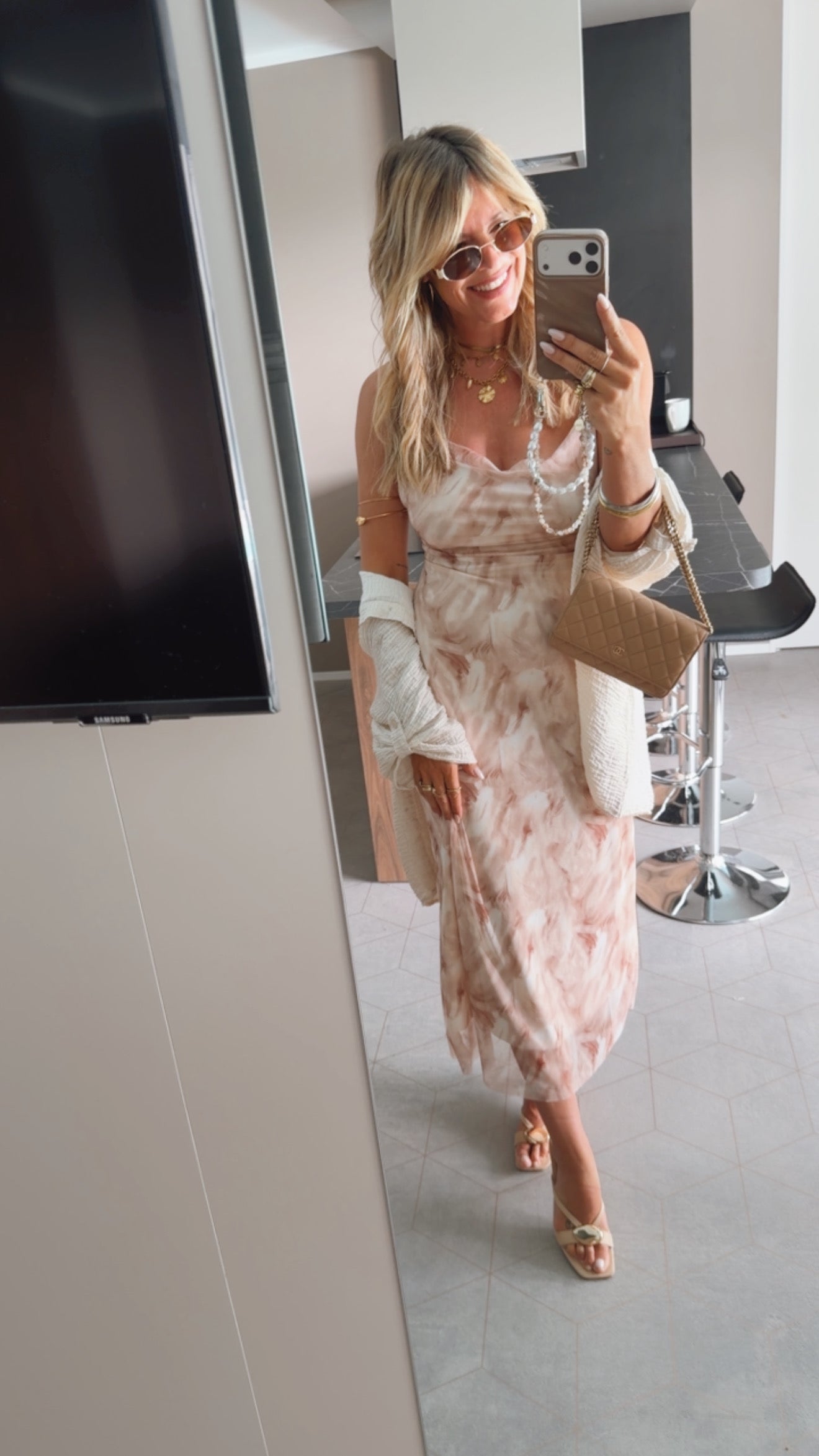 Spaghetti Kleid Mesh