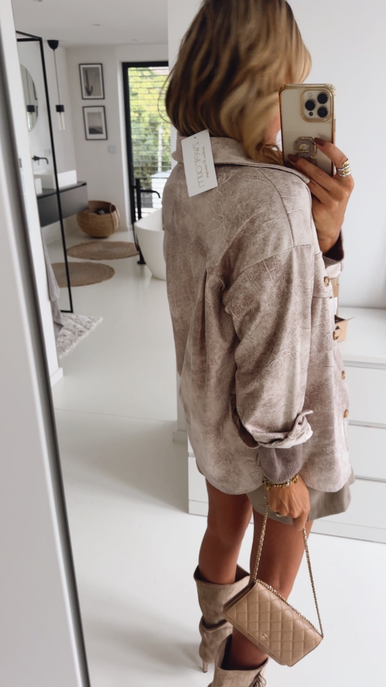 Hemdbluse Lederoptik