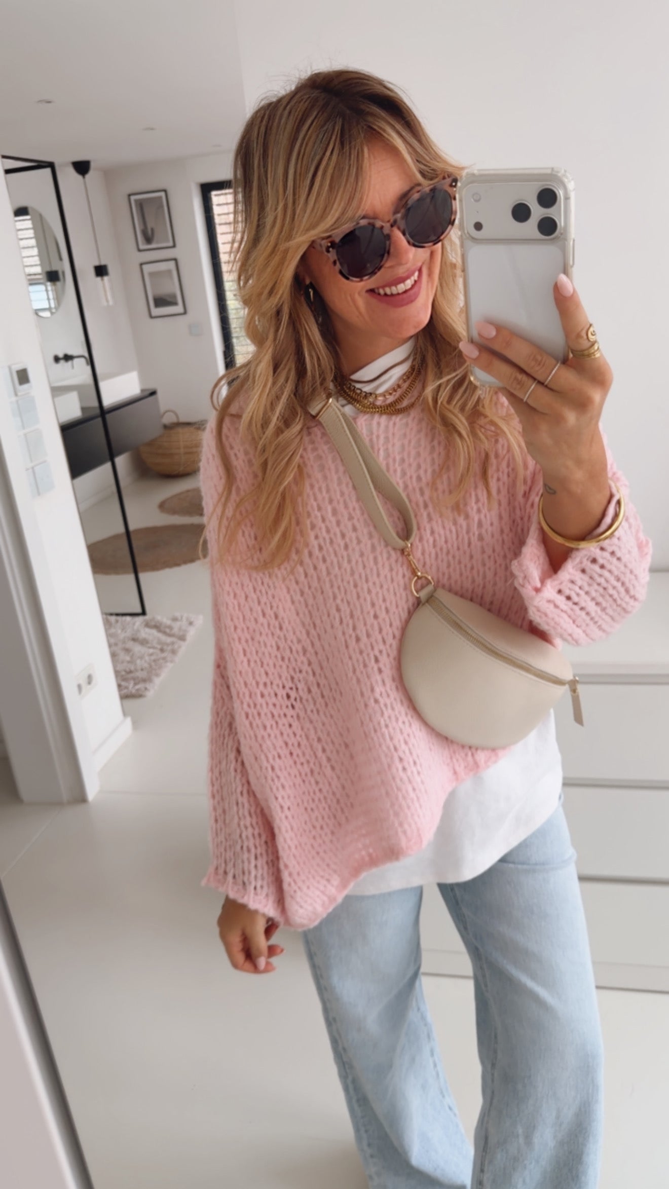 Oversize Grobstrick Pulli Loose