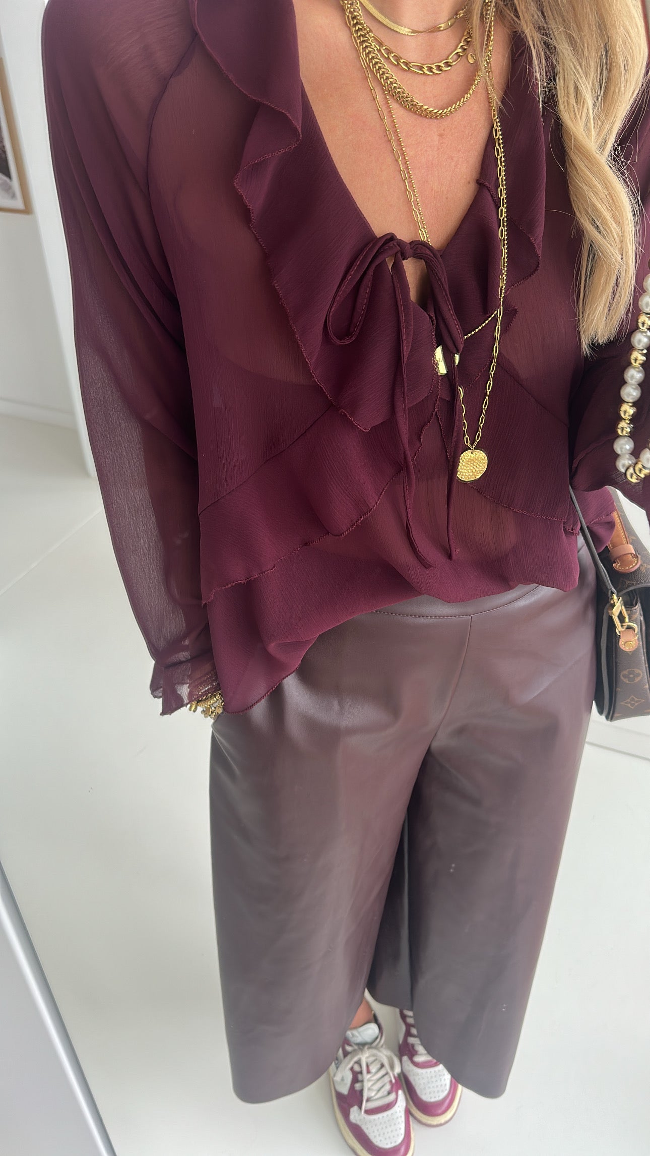 Midi Bluse Volant