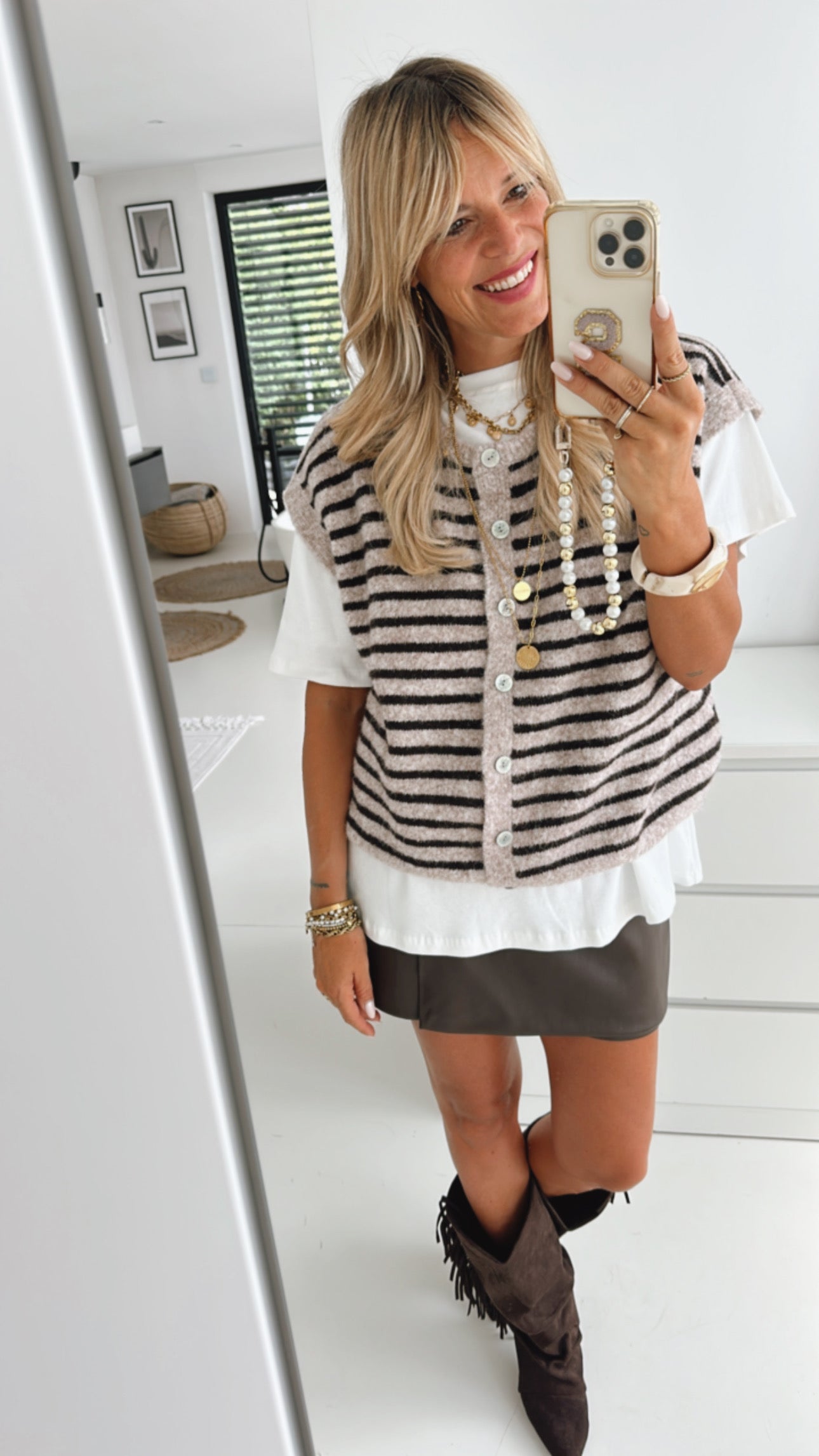 Midi Knit Pullunder Stripes