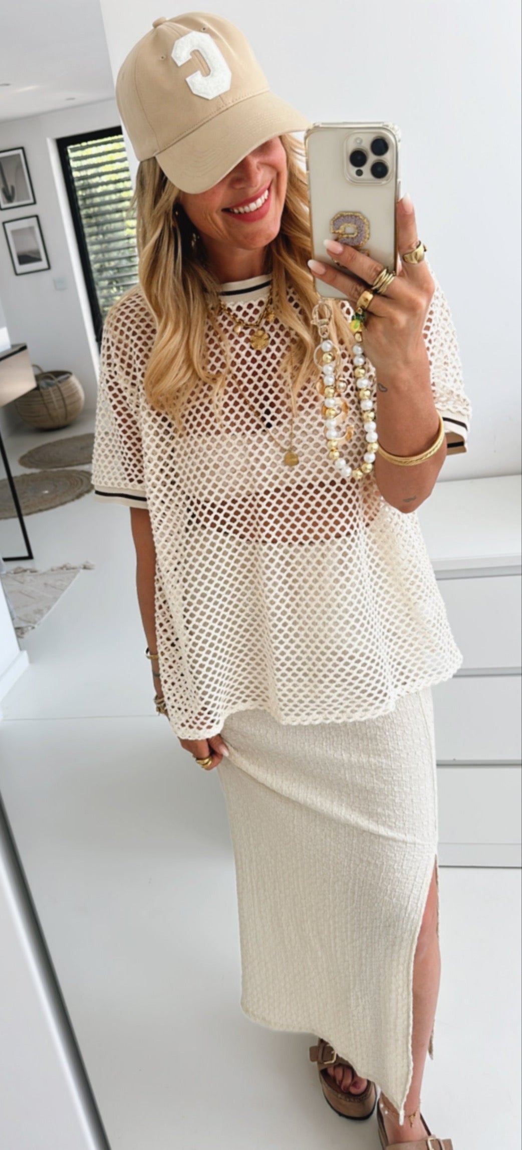 T-Shirt Net mit Bündchen