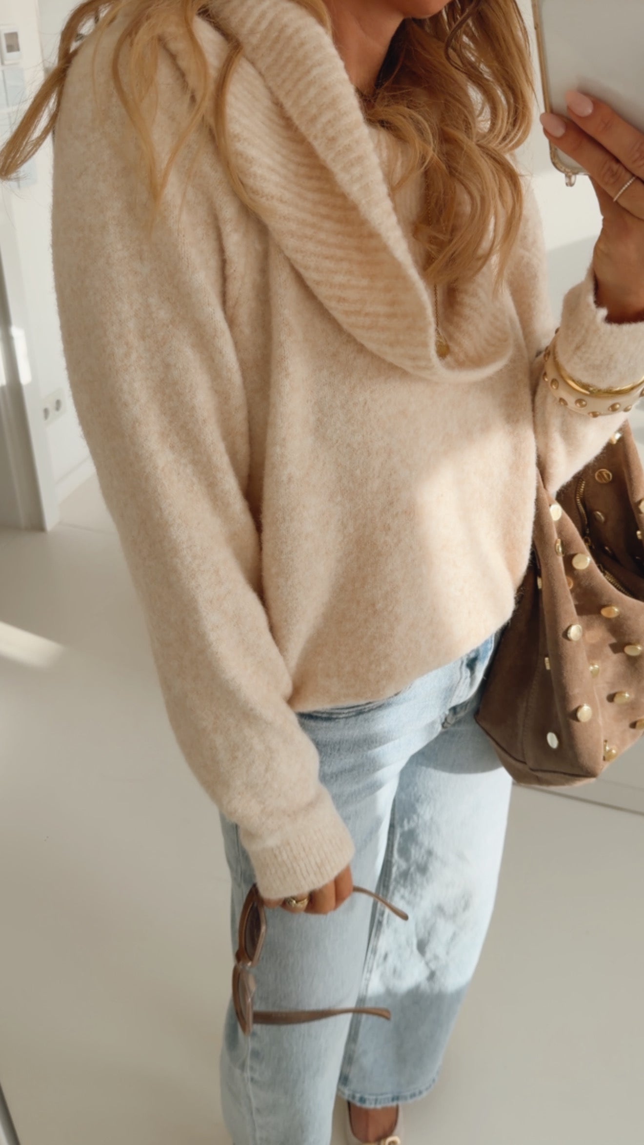 Strick Pulli Off-Shoulder