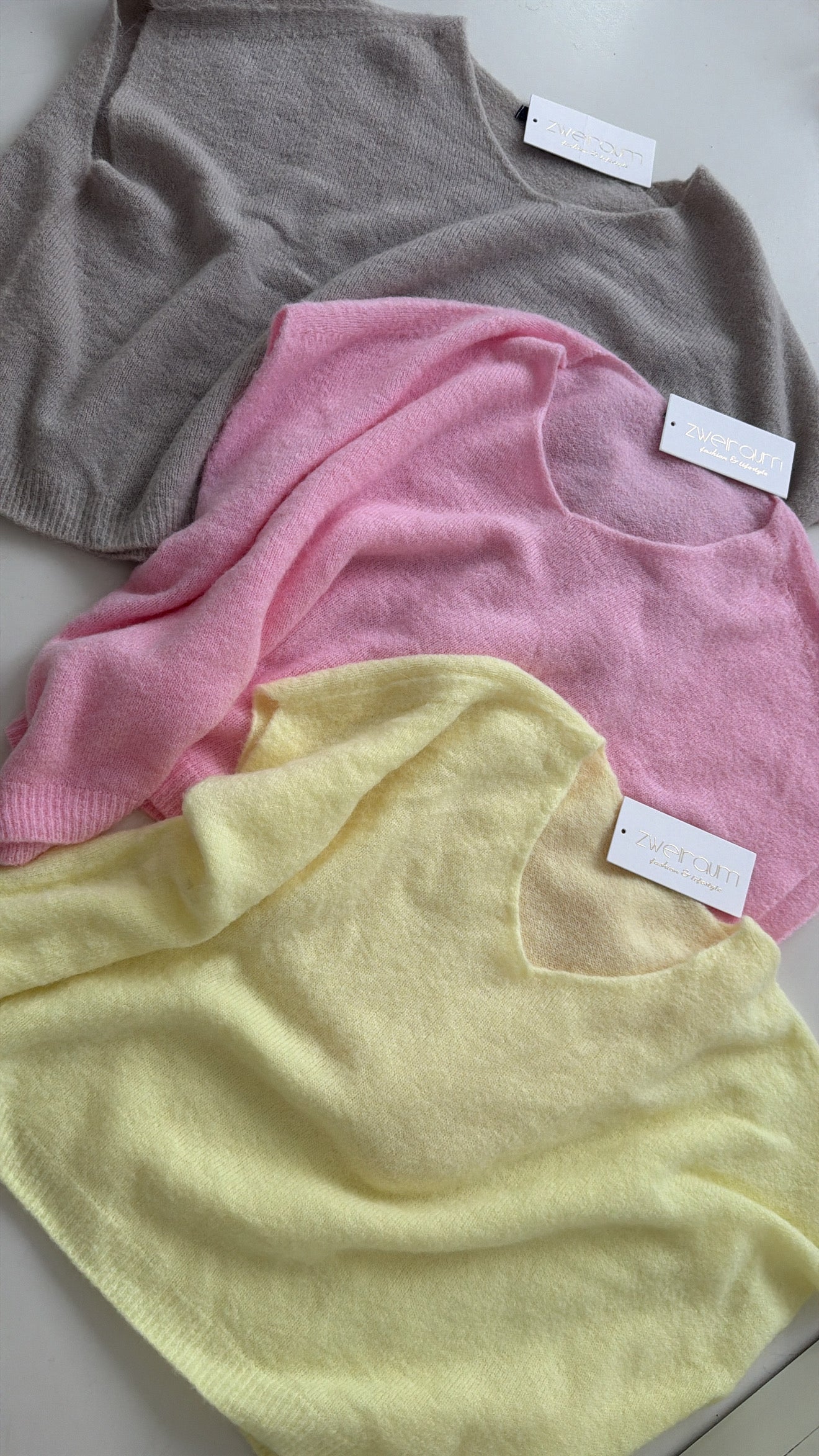 Midi Strick Pullunder Loose V-Neck