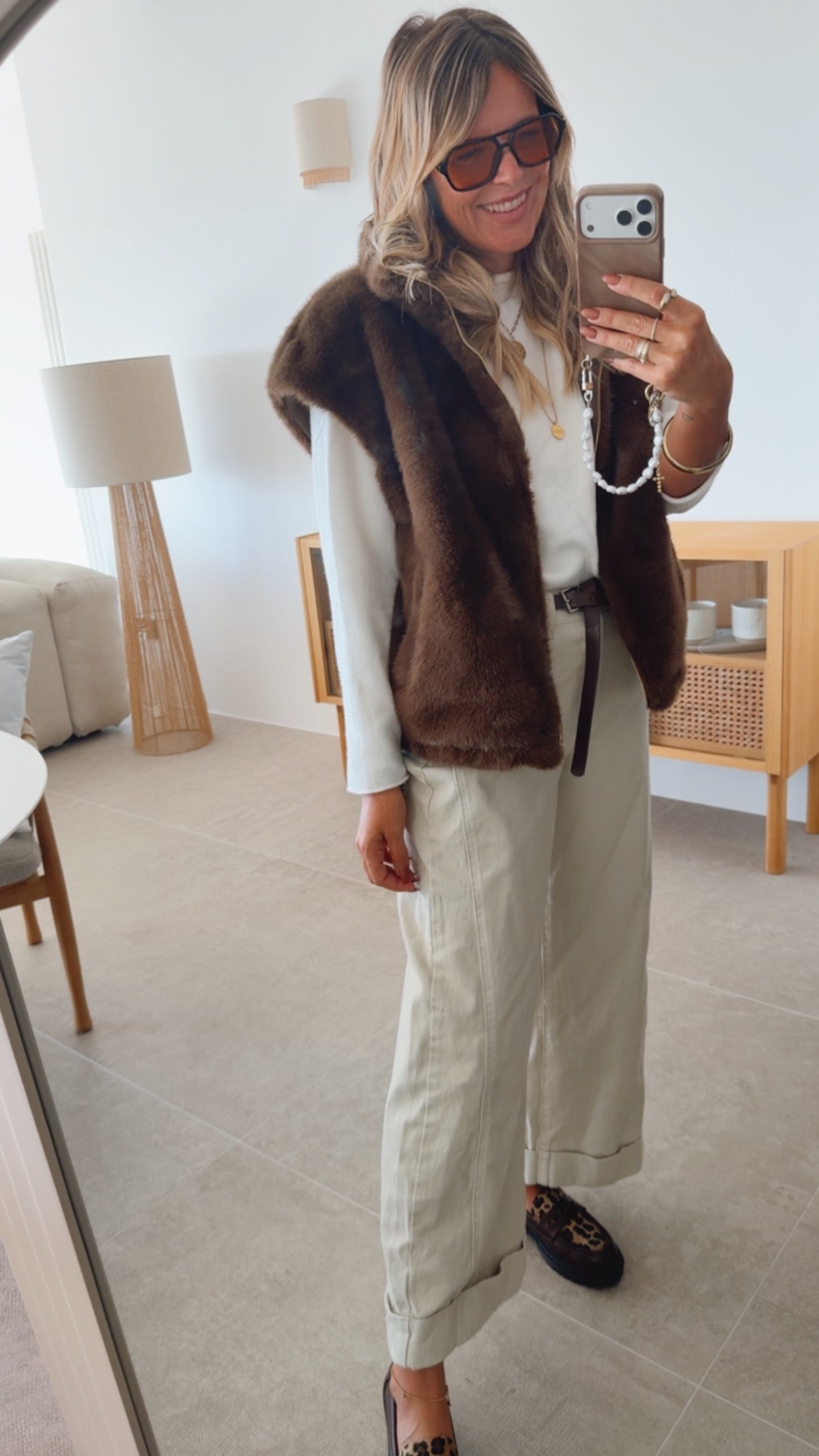Wide Jeans mit Umschlag