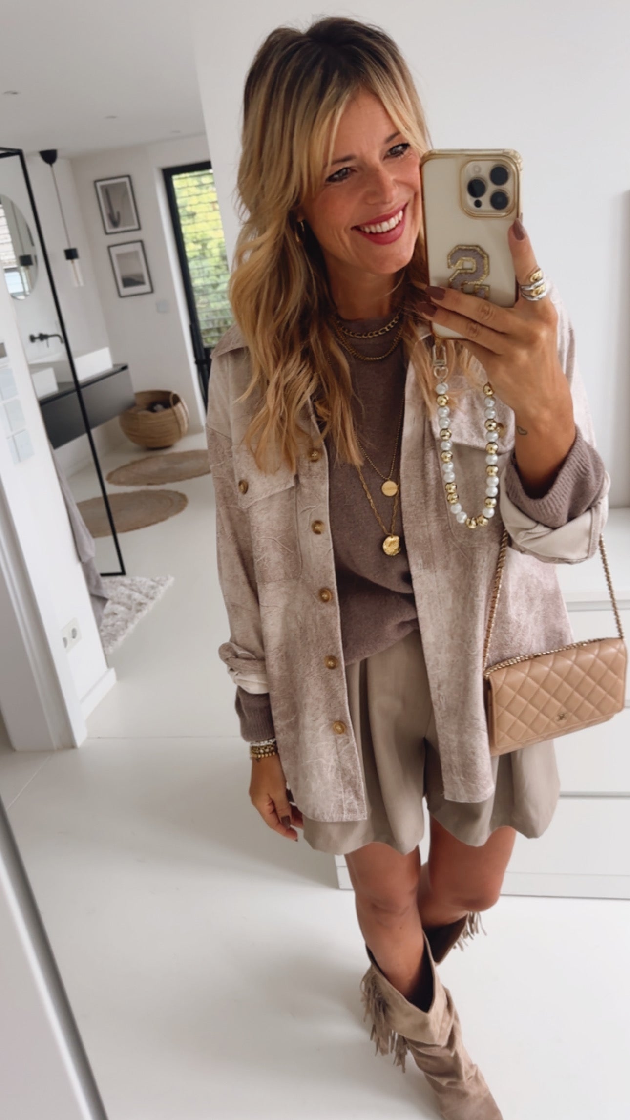 Hemdbluse Lederoptik
