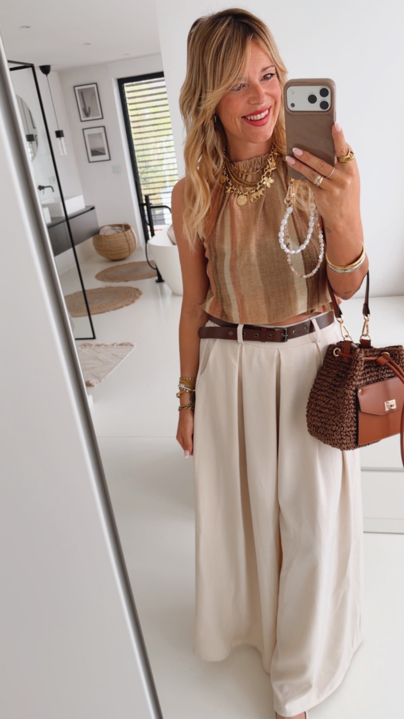 Neckholder Top Plissee