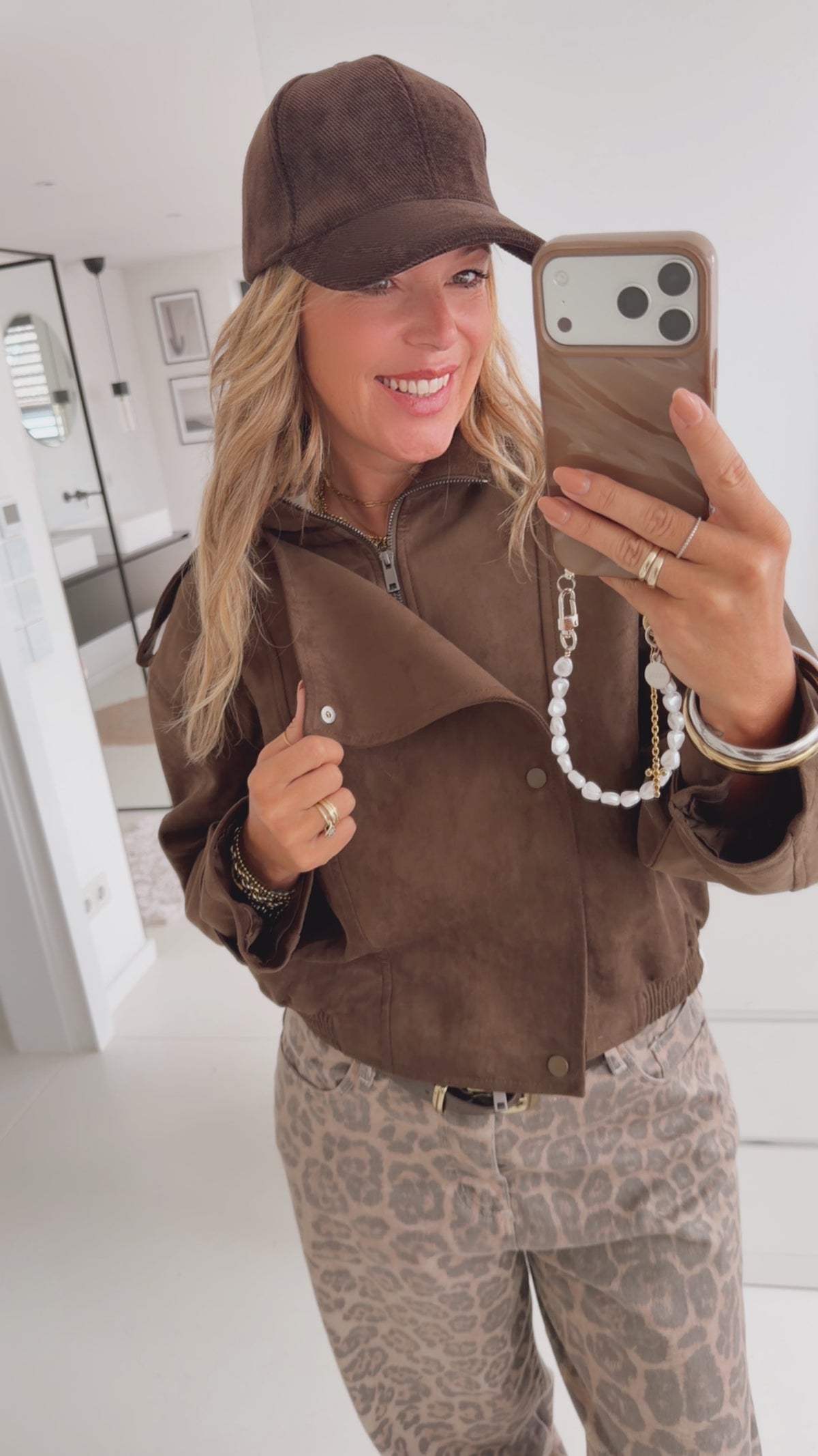 Midi Jacke Sued Optik