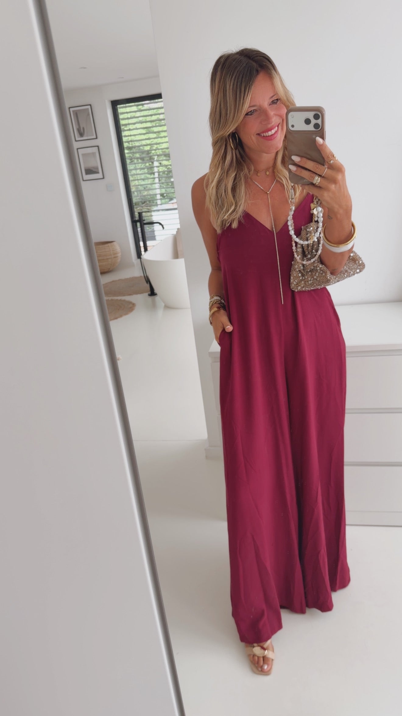 Jumpsuit Wood Pearls