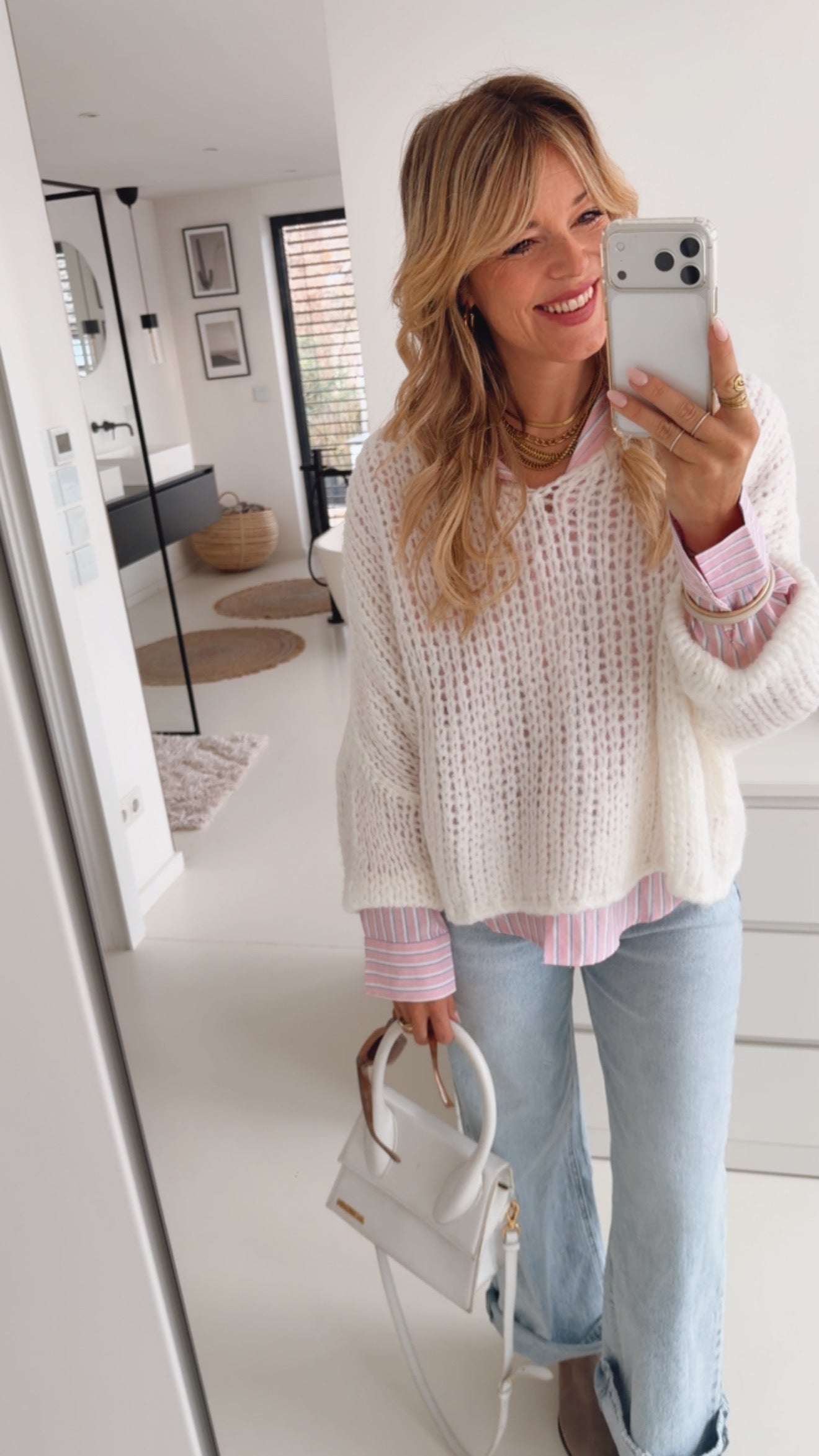 Oversize Grobstrick Pulli Loose