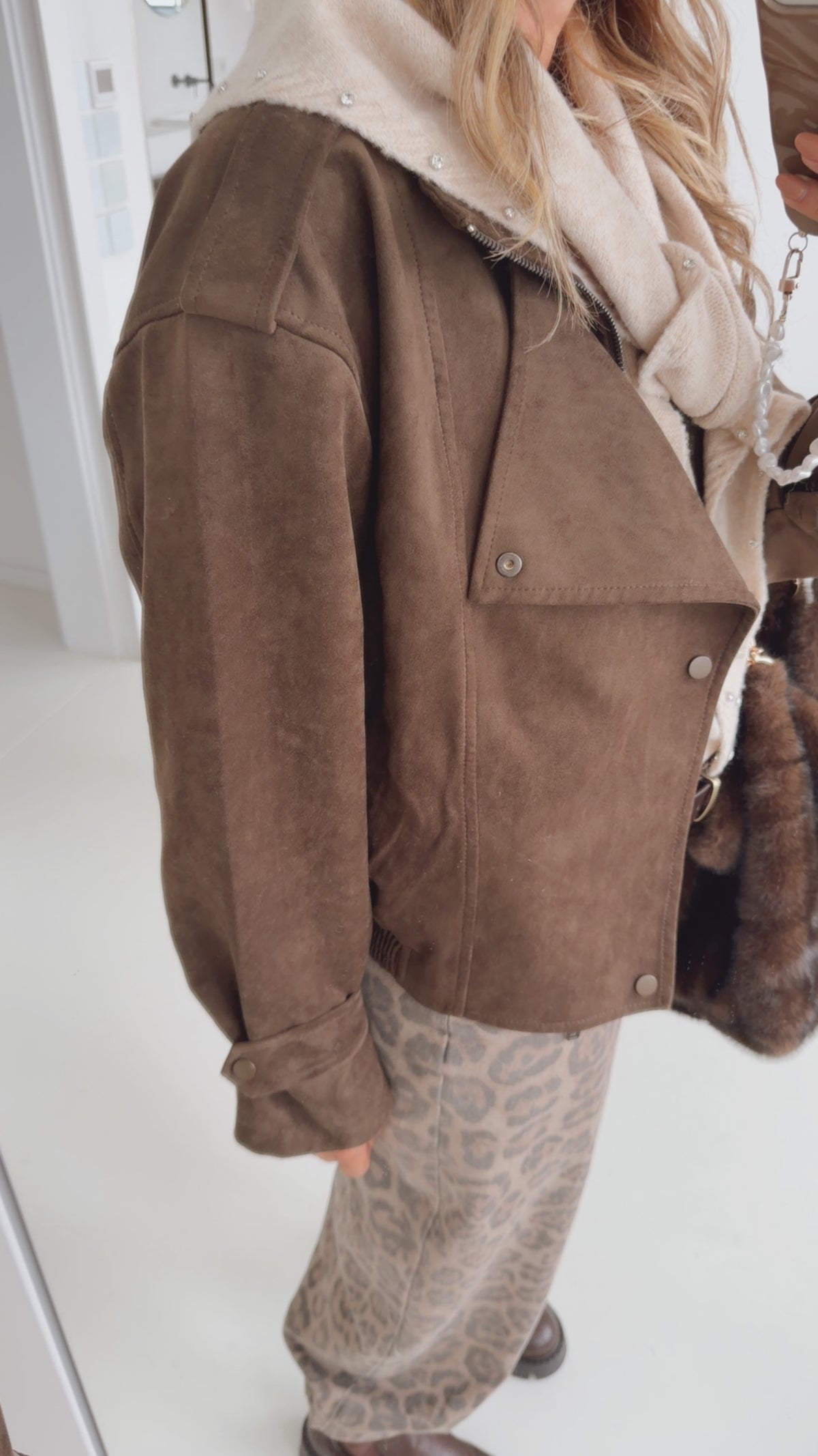 Midi Jacke Sued Optik