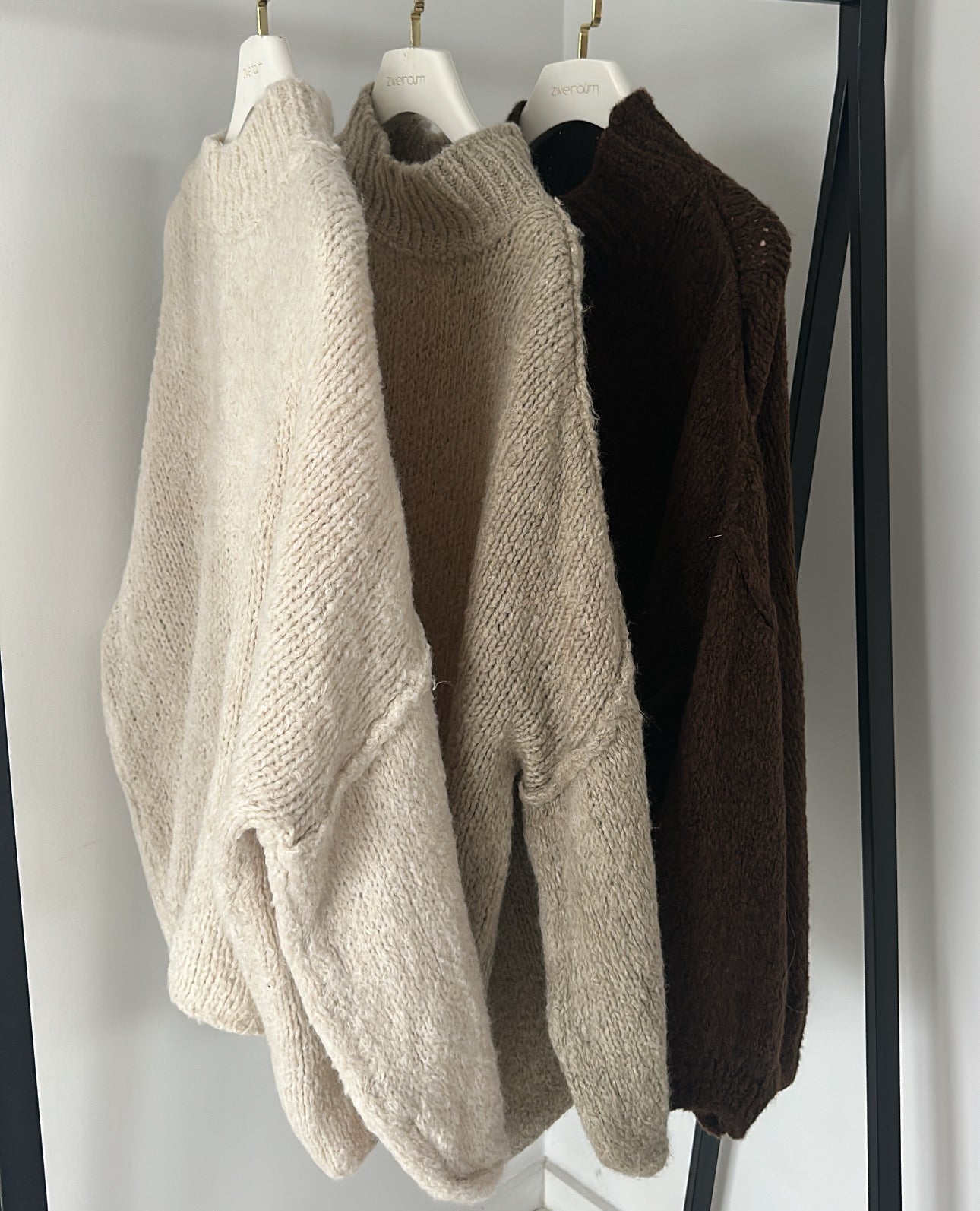 Turtleneck Oversize Grobstrick Pulli Seam