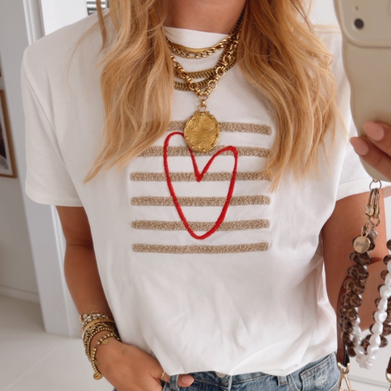 T-Shirt Heart and Stripes