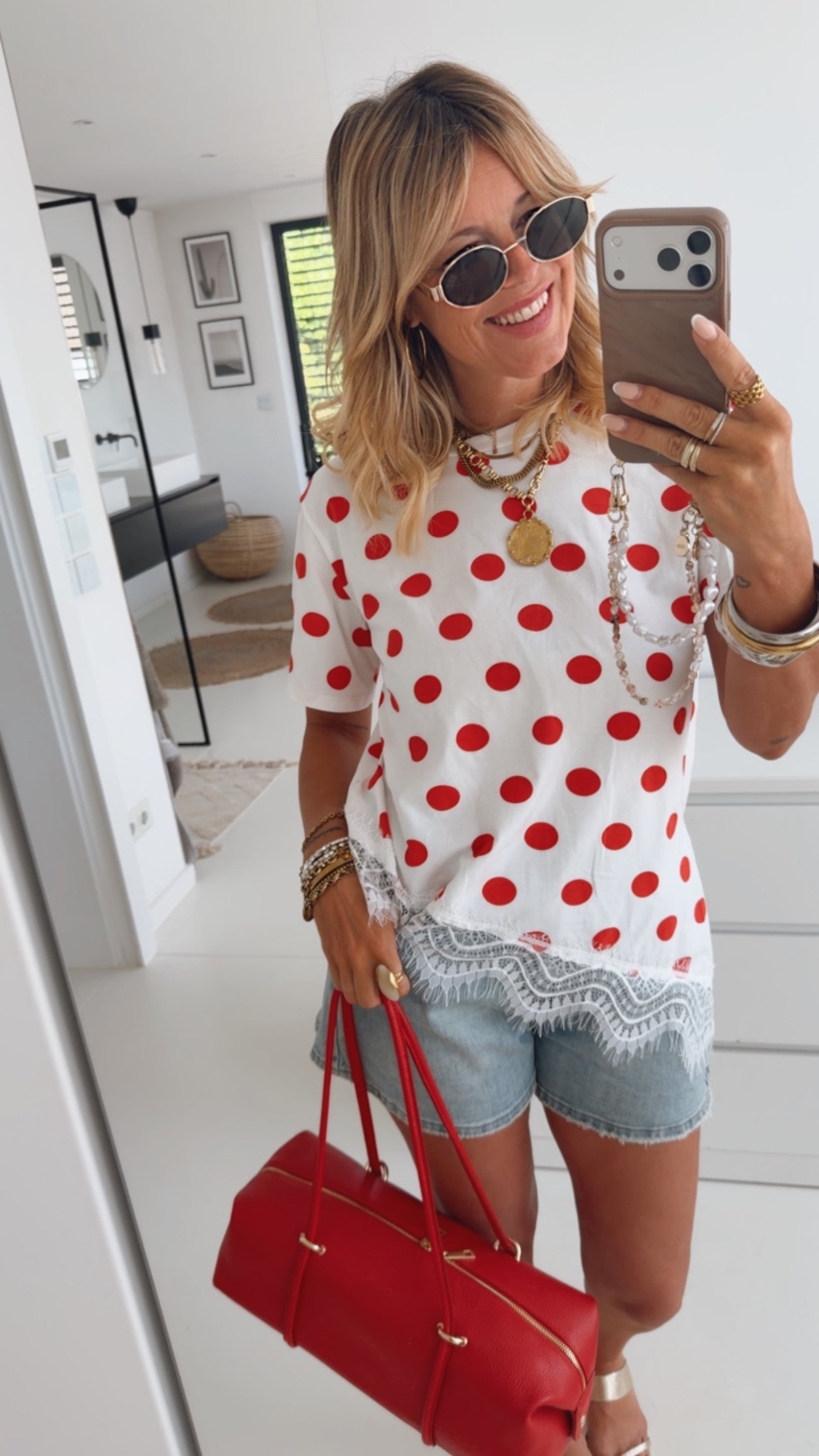 T-Shirt Asymmerisch Lace