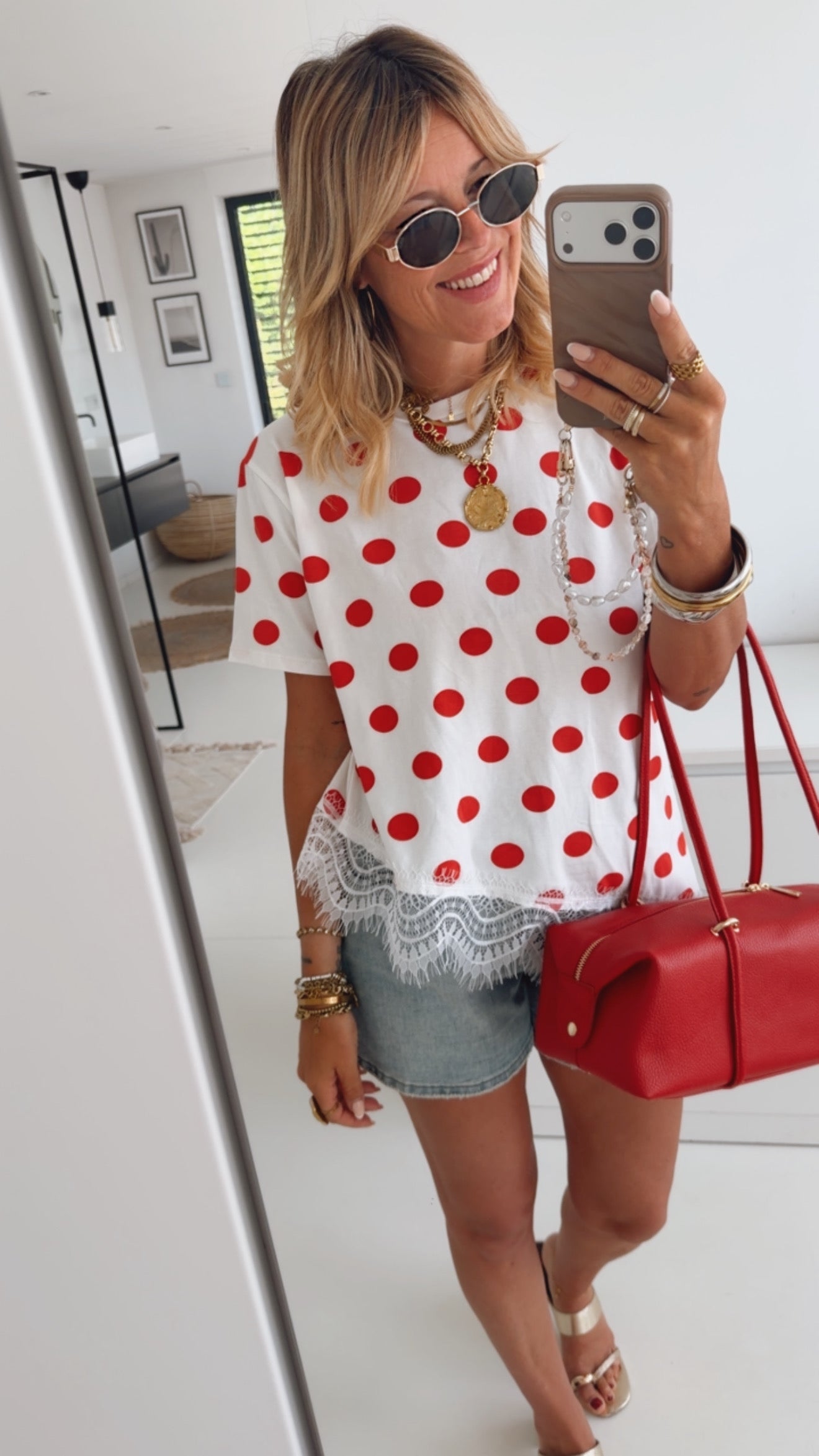 T-Shirt Asymmerisch Lace