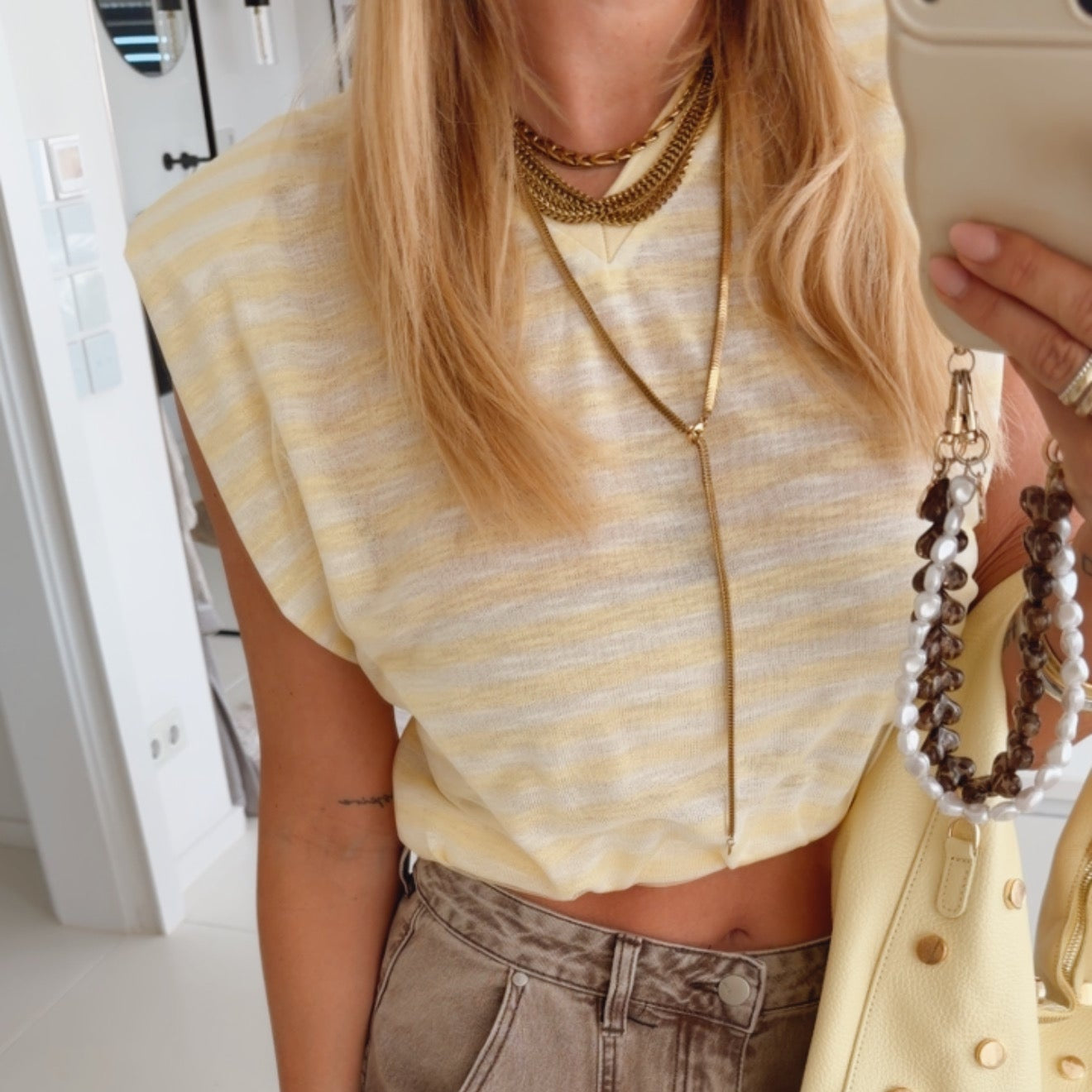 Midi Oberteil Shoulder Pads