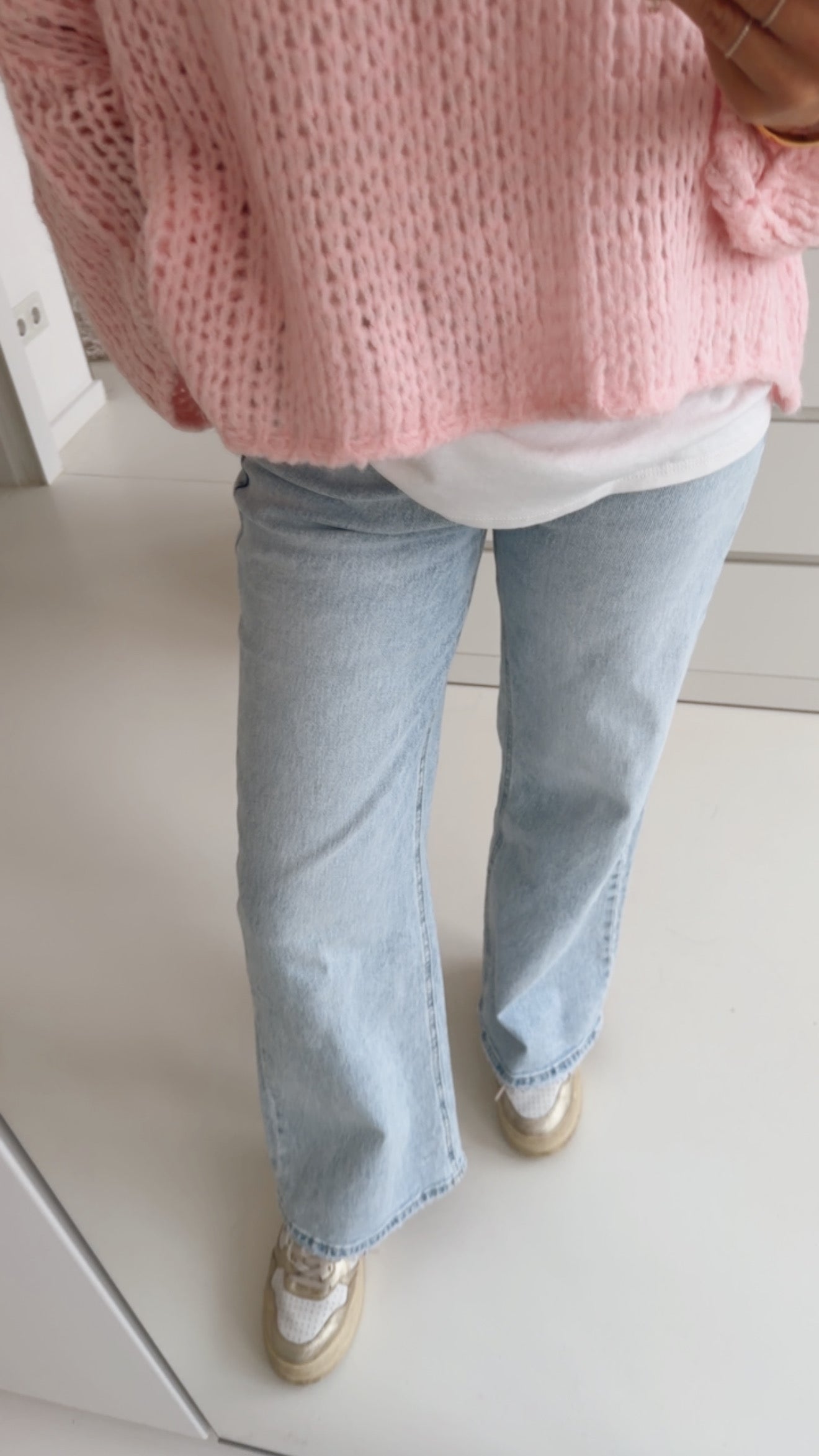 Straight Jeans Light Wash mit Band