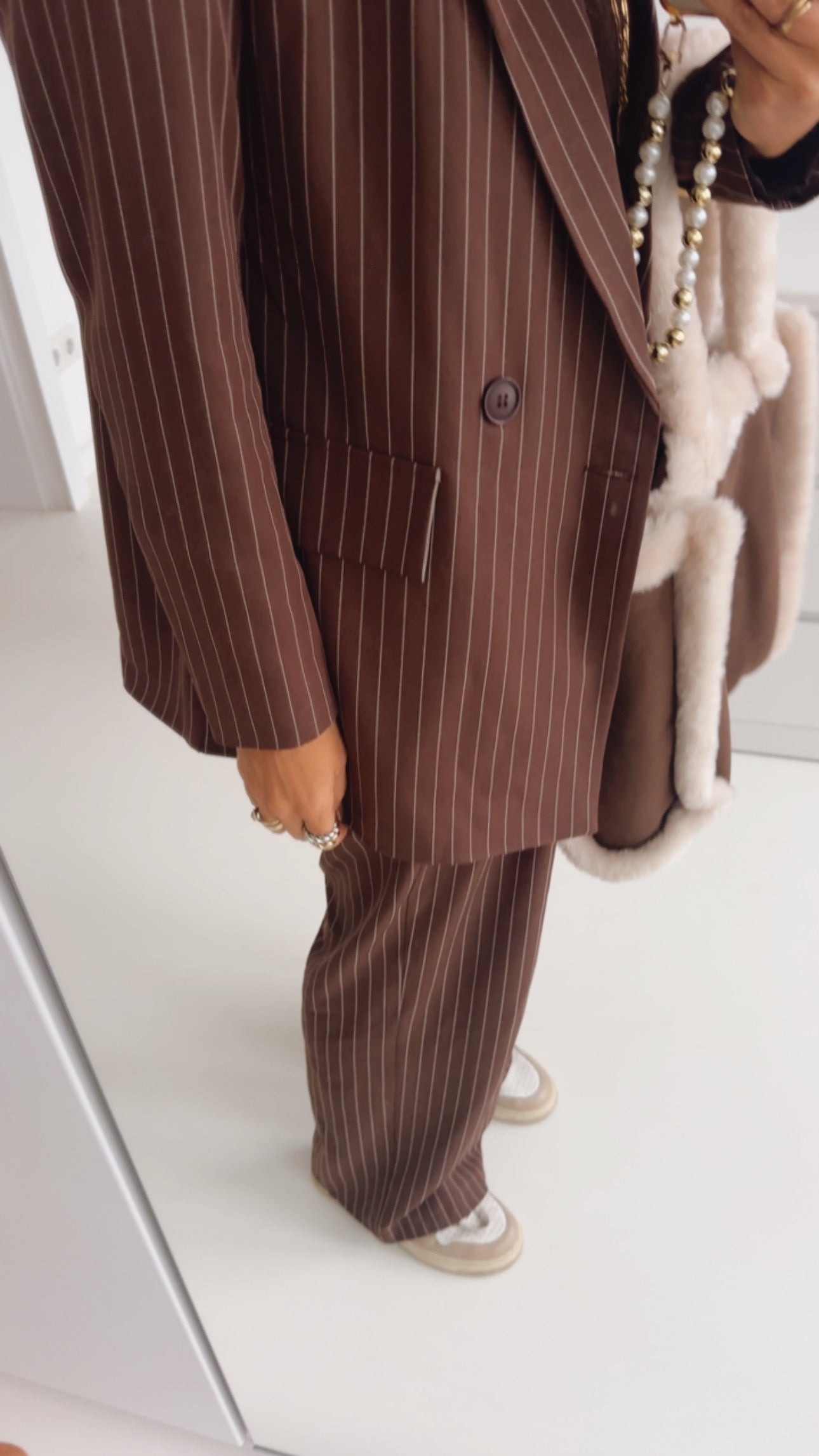 Long Blazer Fine Pin Stripes