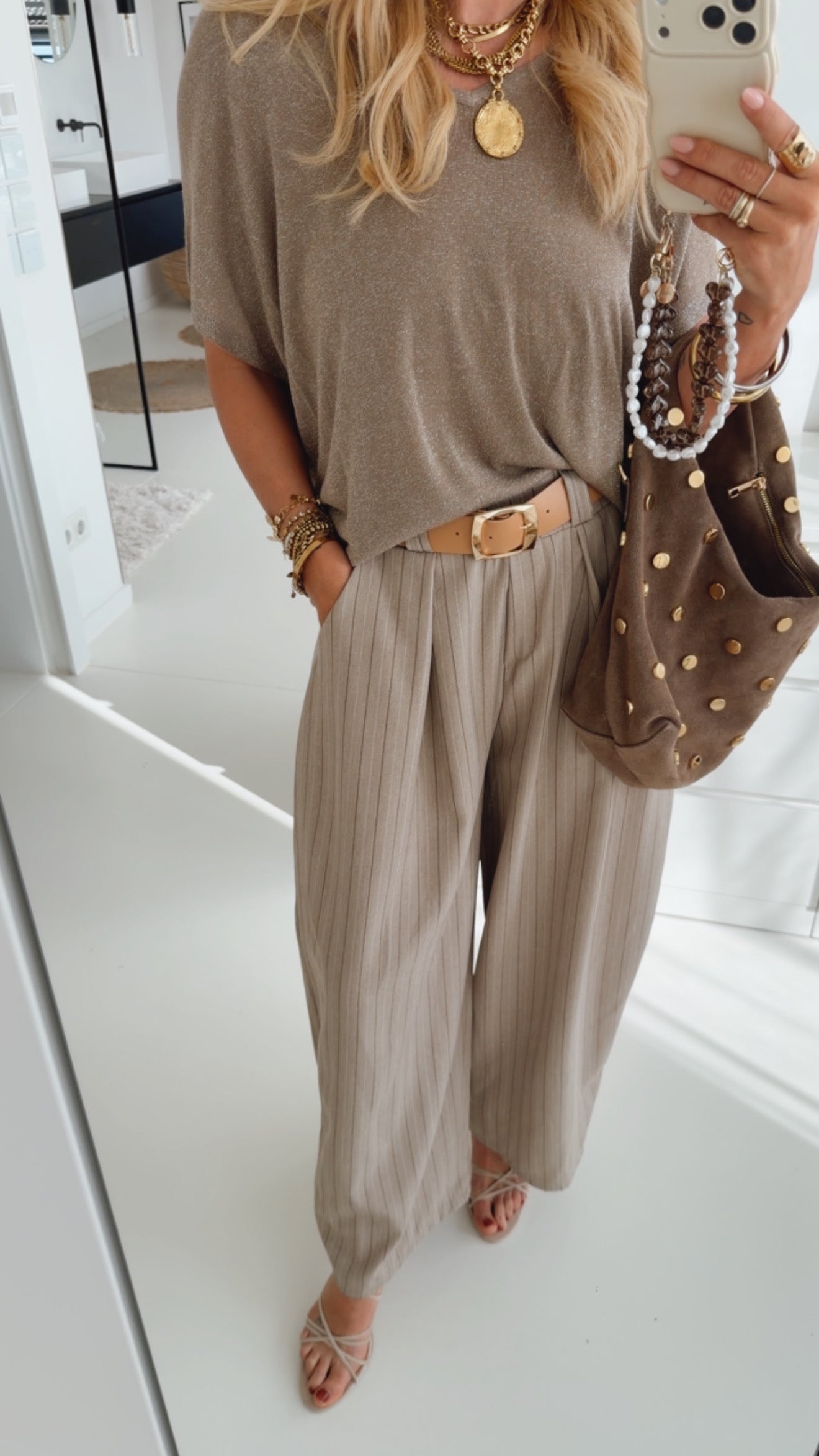 Knit Shirt V-Neck Glitter