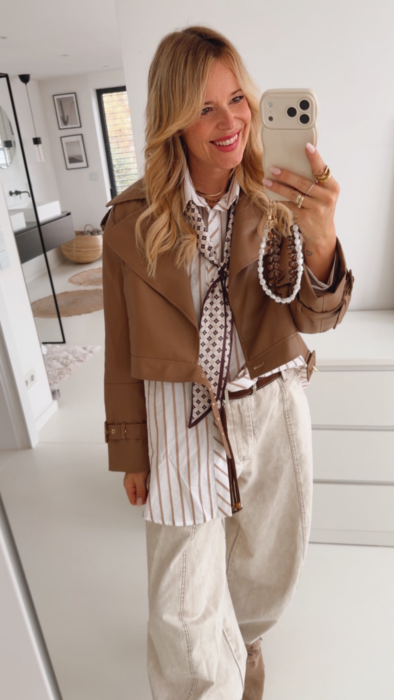 Cropped Jacke Leder Optik