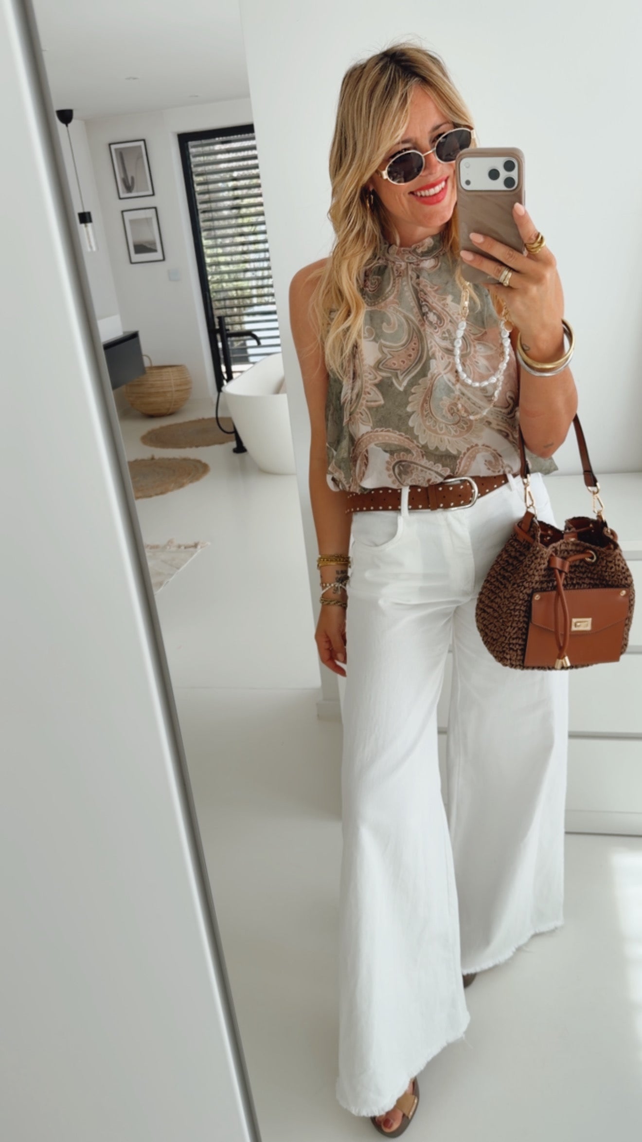 Fransen Jeans Mit Gürtel