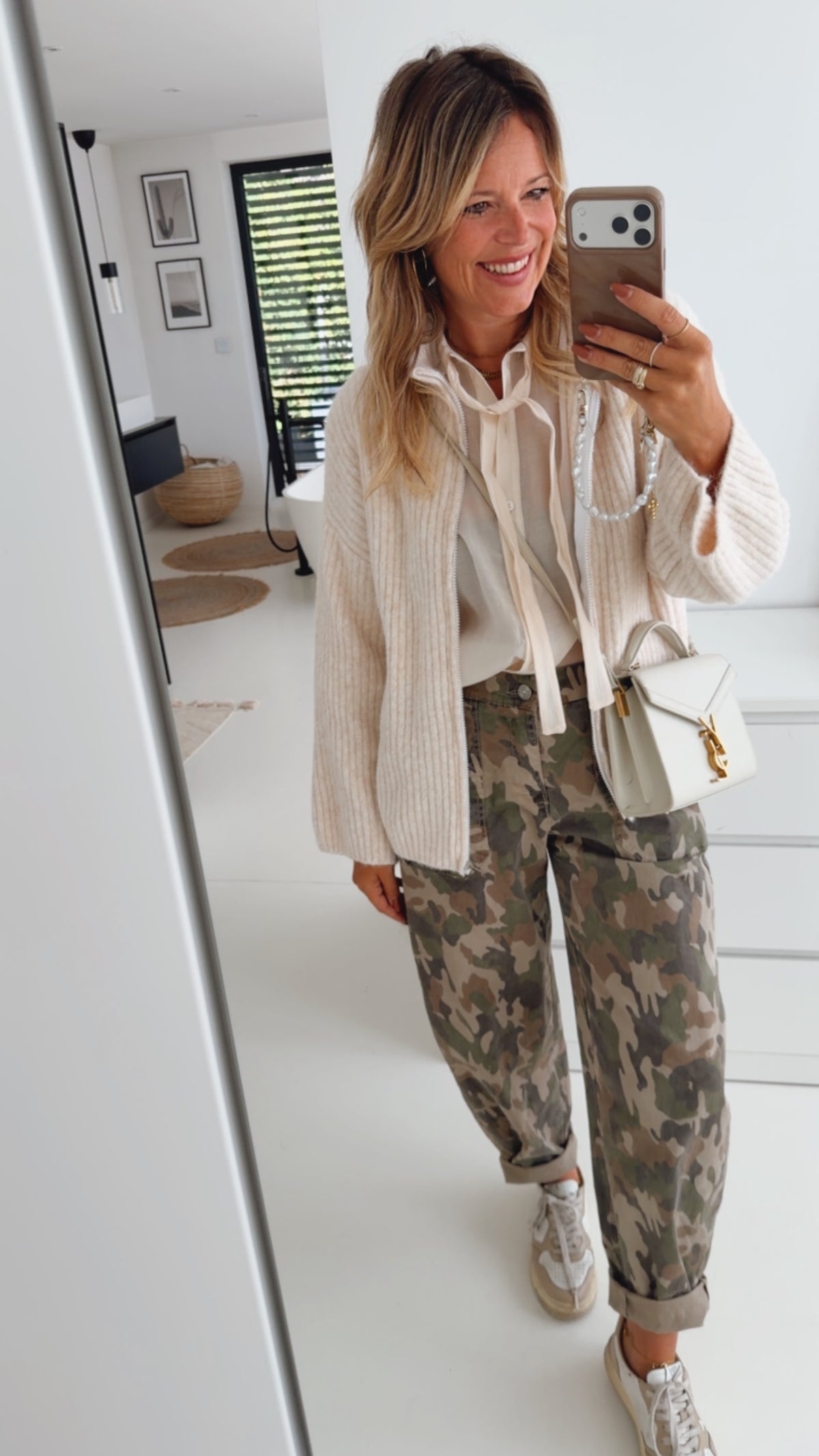 Loose Strick Jacke mit Zipper