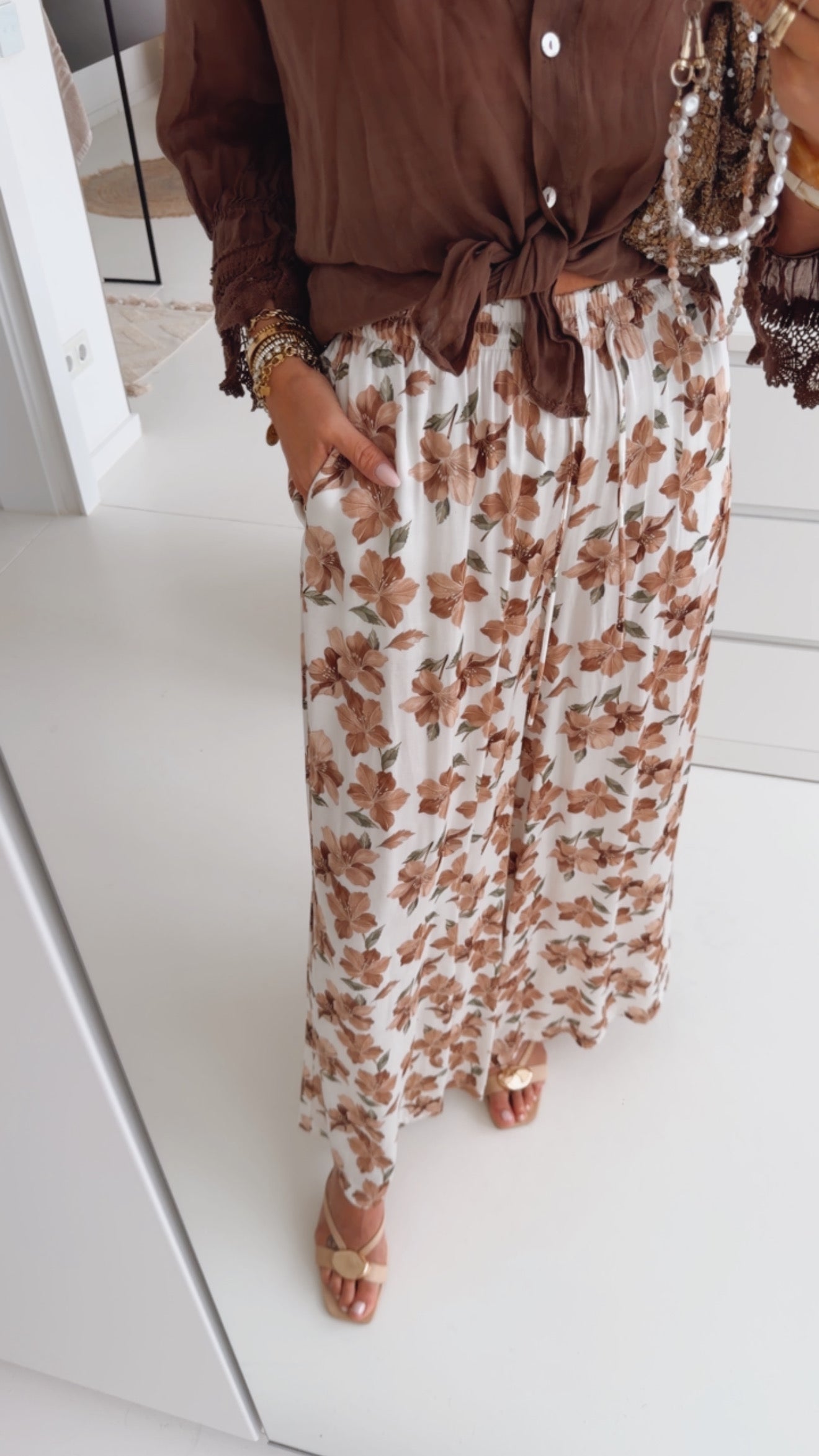 Loose Hose Flower Print