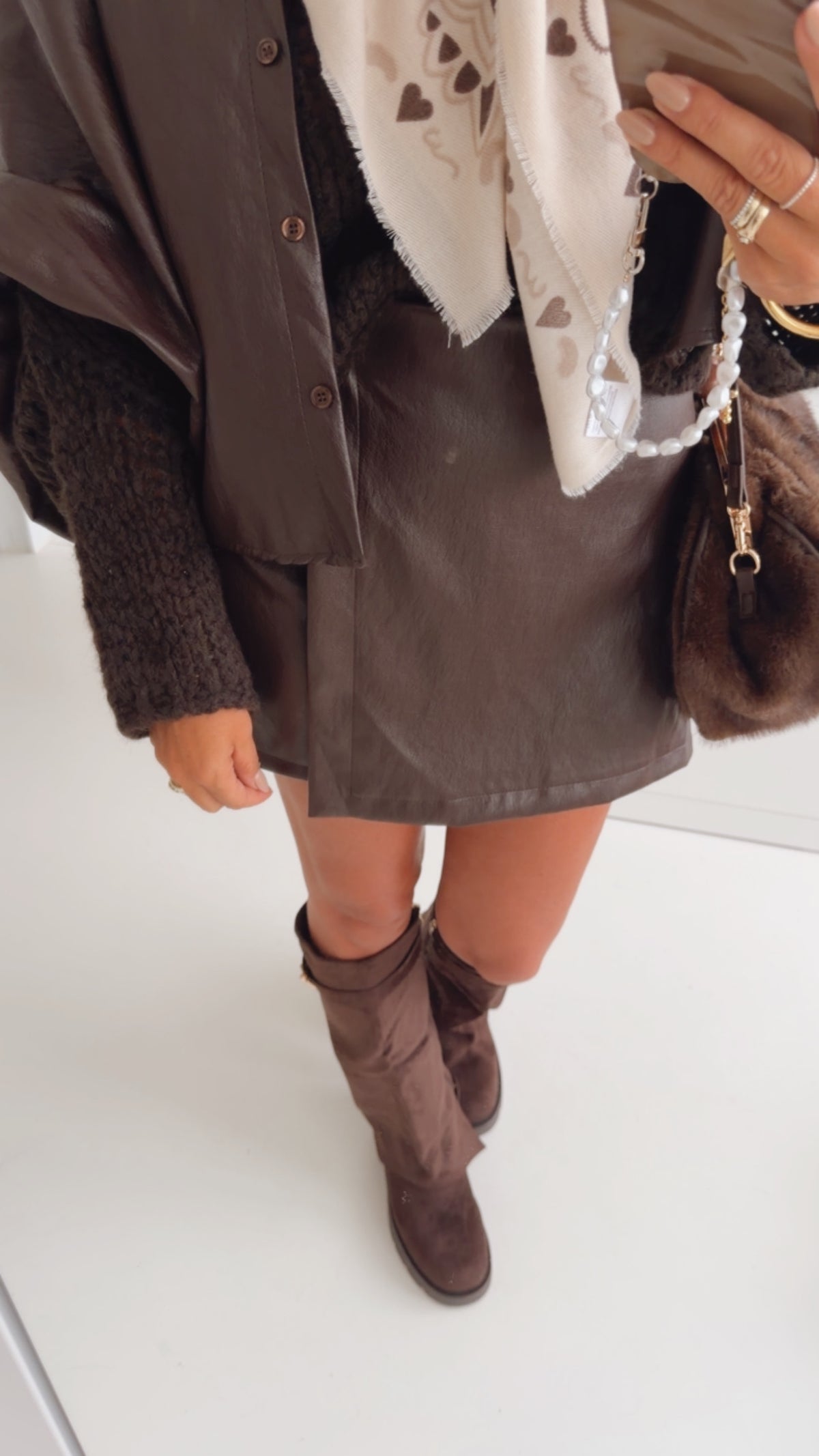 Skort Lederoptik Shiny