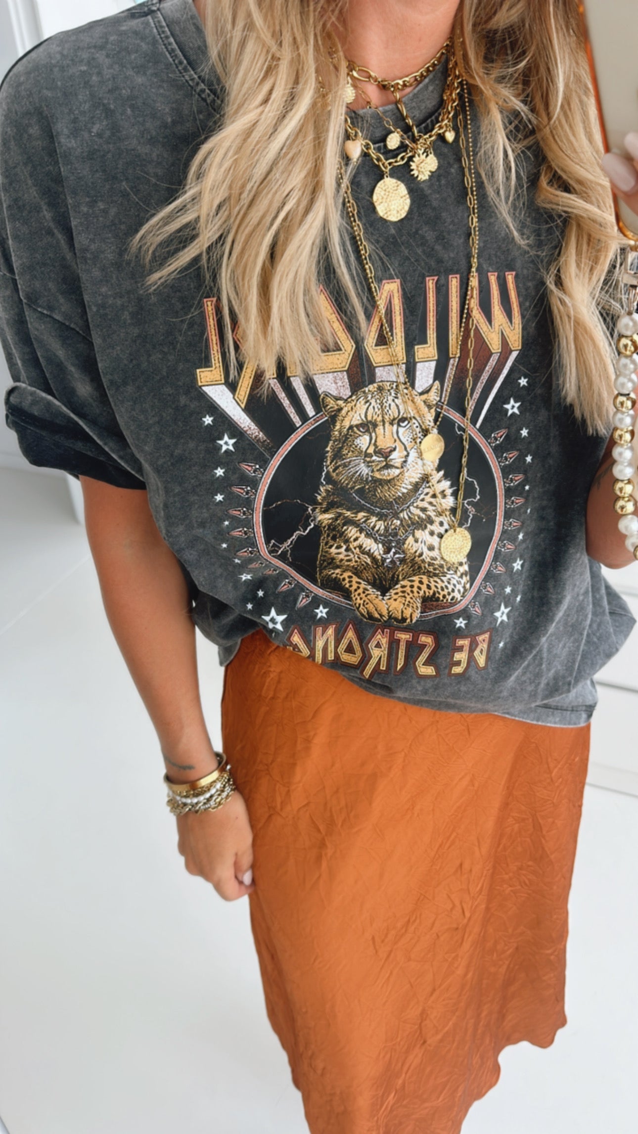 Long T-Shirt Edgy Print