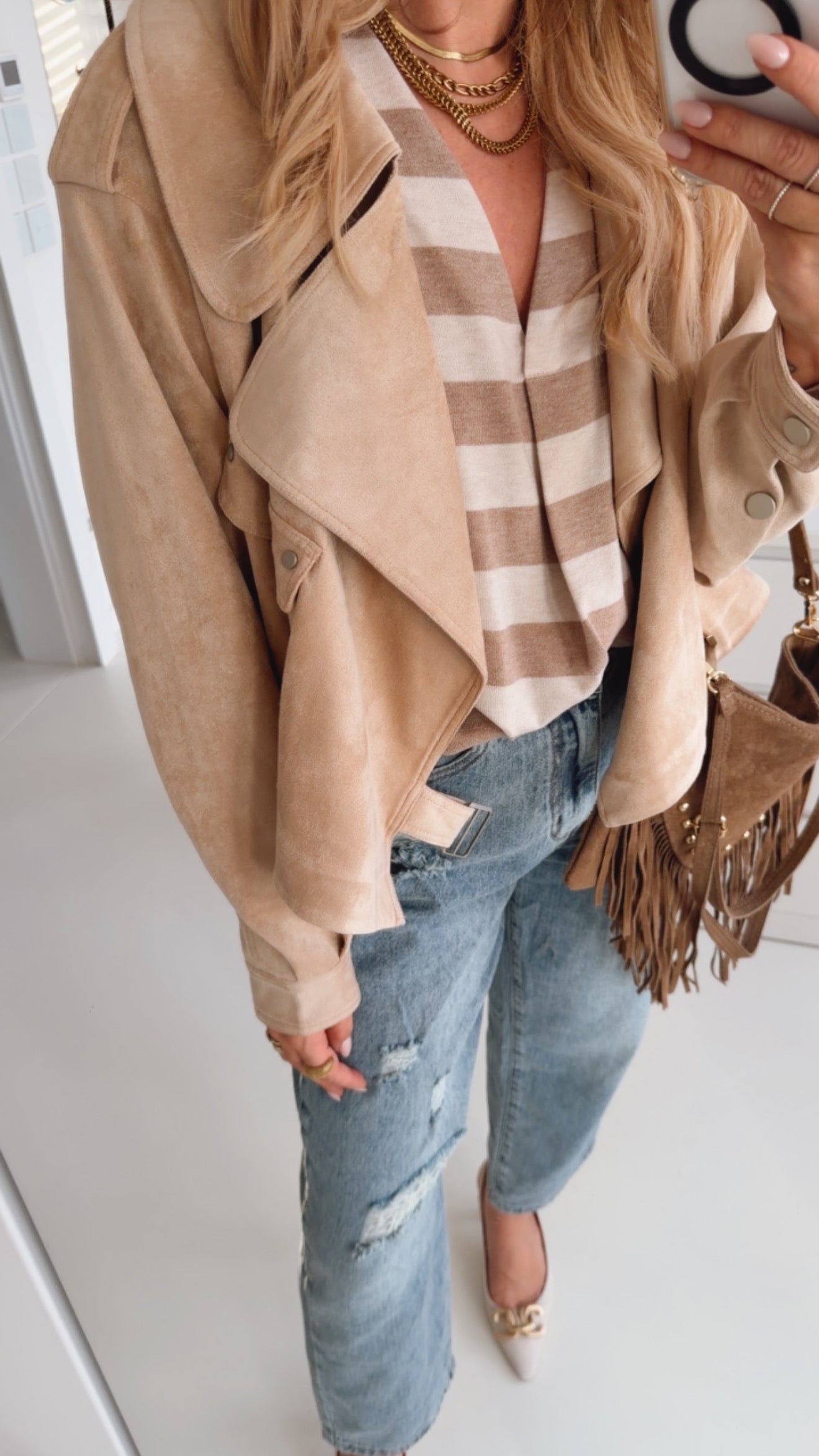 Midi Jacke Suede